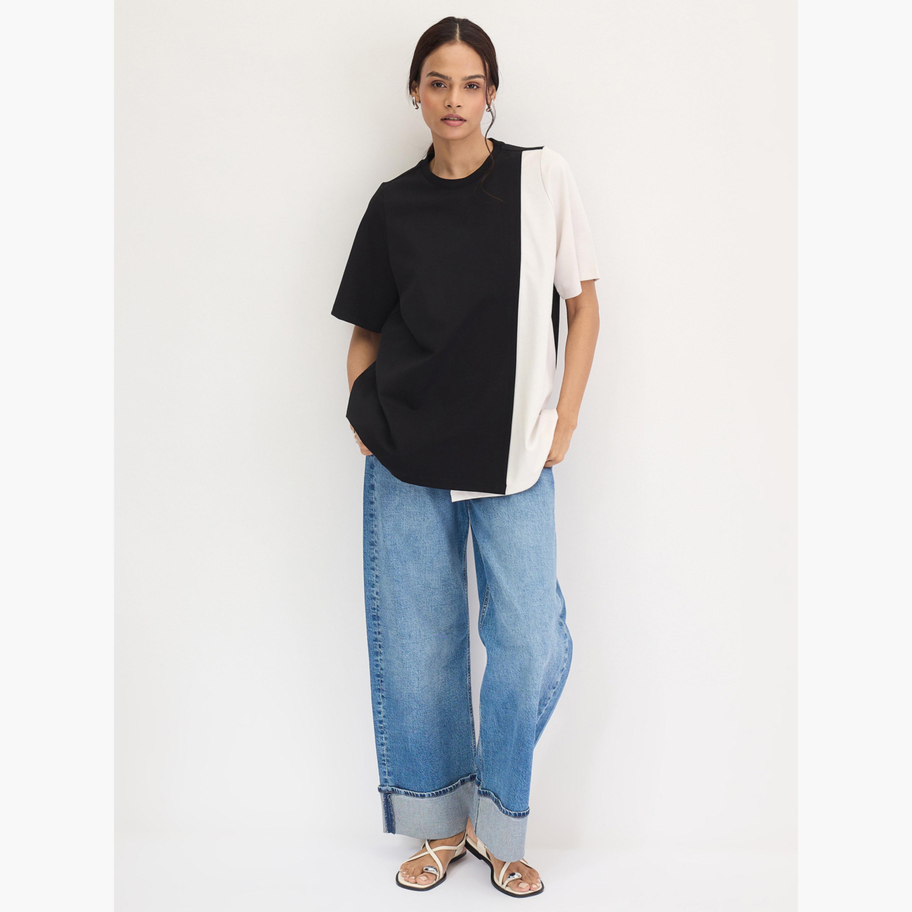 فيميلا - بلوزة كبيرة الحجم بلون أسود-women-clothing-shirtsandblouses-blouses-image-7