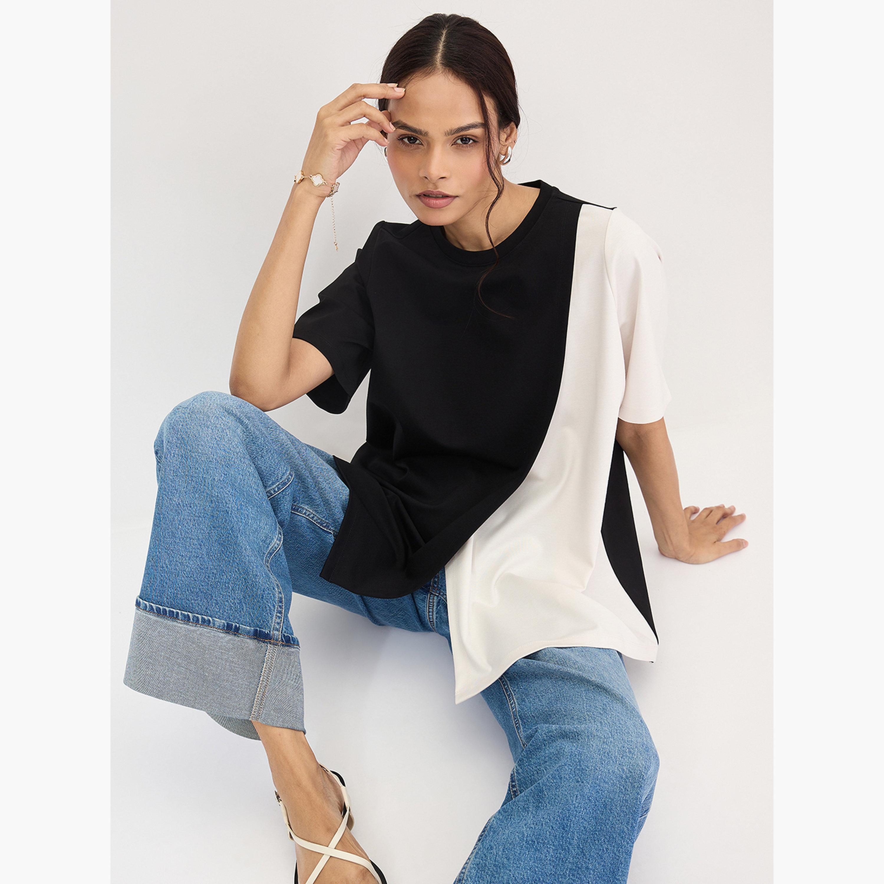 فيميلا - بلوزة كبيرة الحجم بلون أسود-women-clothing-shirtsandblouses-blouses-image-8