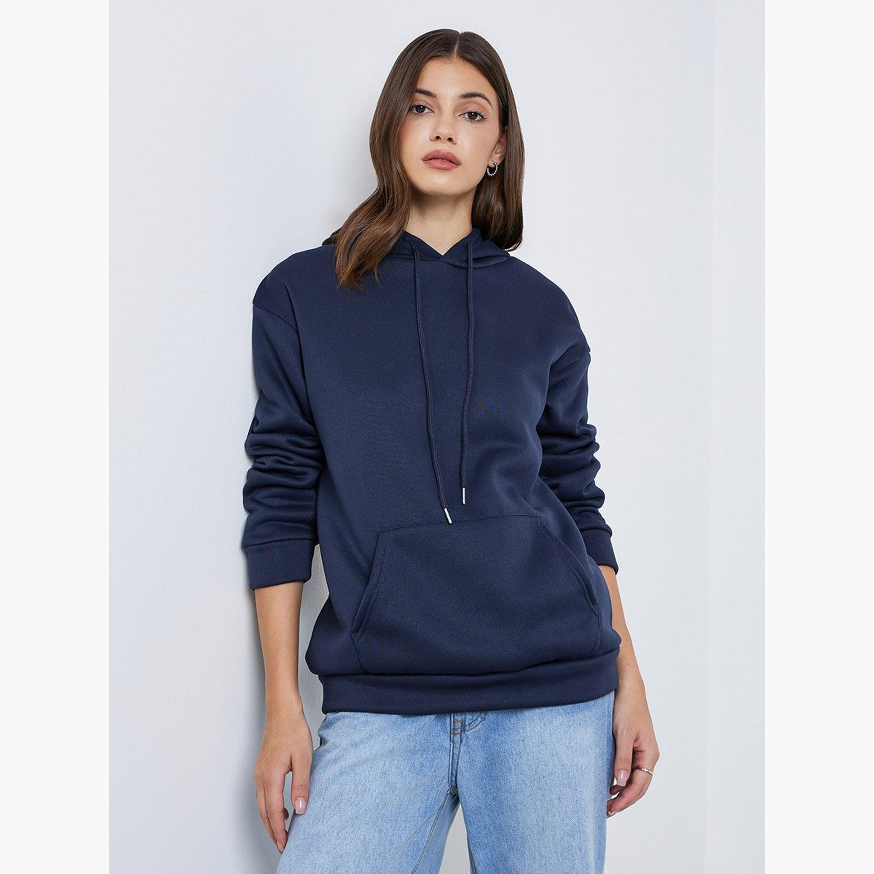 تيك تو - هودي بطبعة زهور باللون الأزرق الداكن-women-clothing-hoodiesandsweatshirts-hoodies-image-1