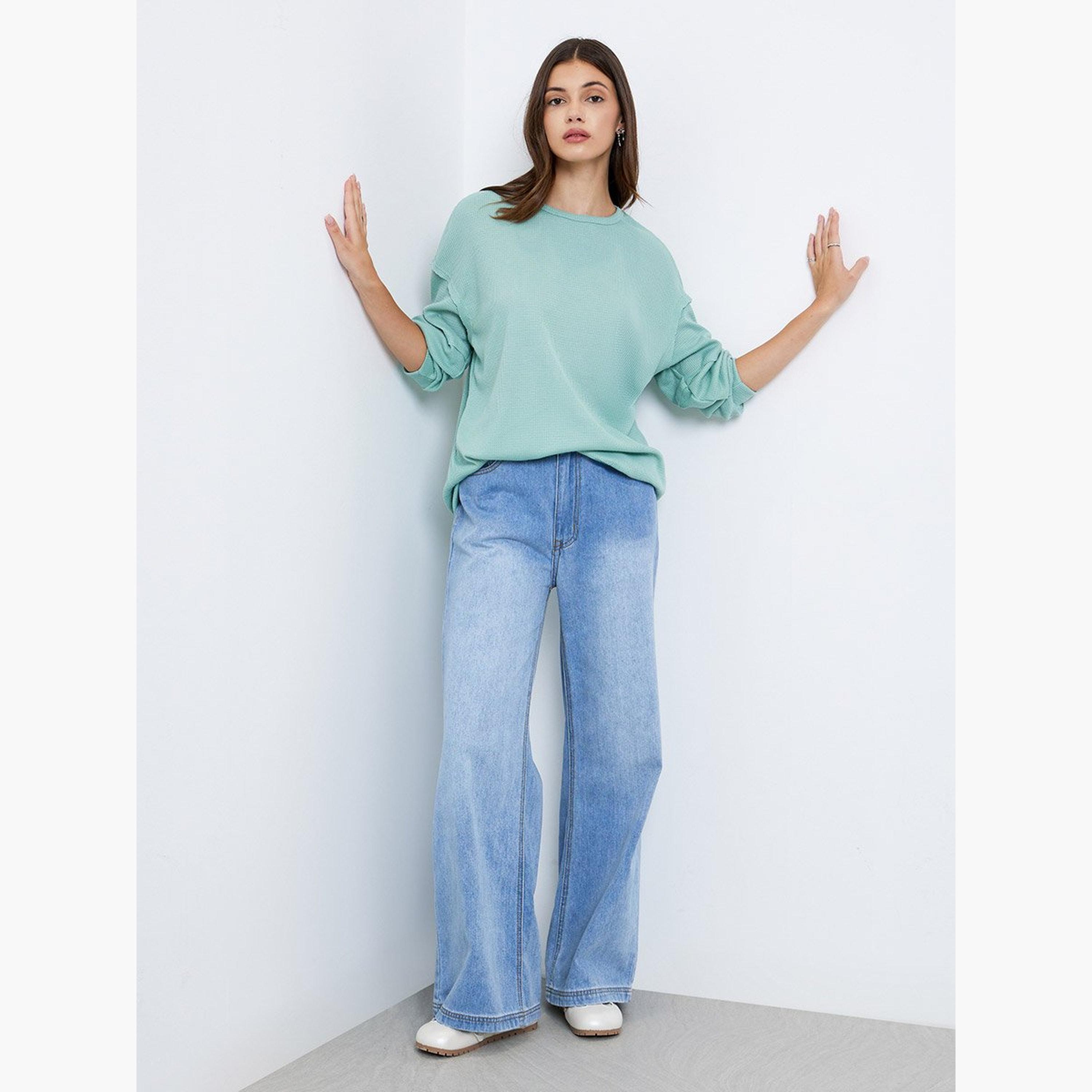 تيك تو - سويت شيرت للنساء محبوك باللون الأخضر النعناعي-women-clothing-hoodiesandsweatshirts-sweatshirts-image-3