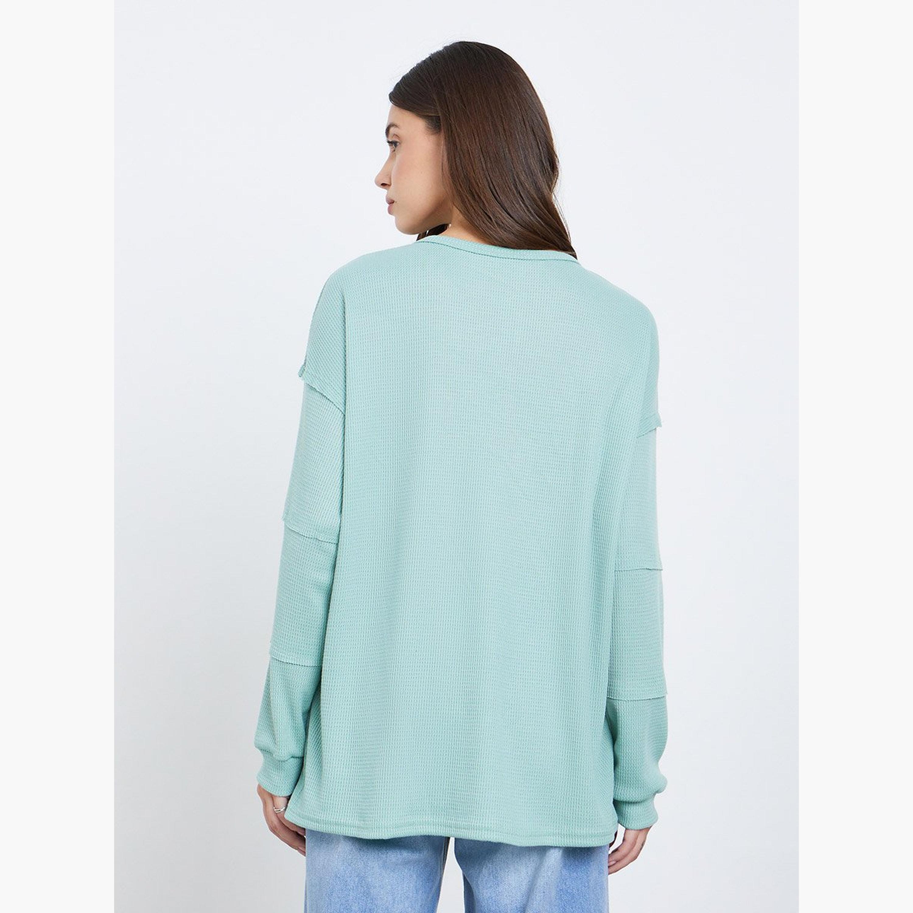 تيك تو - سويت شيرت للنساء محبوك باللون الأخضر النعناعي-women-clothing-hoodiesandsweatshirts-sweatshirts-image-4