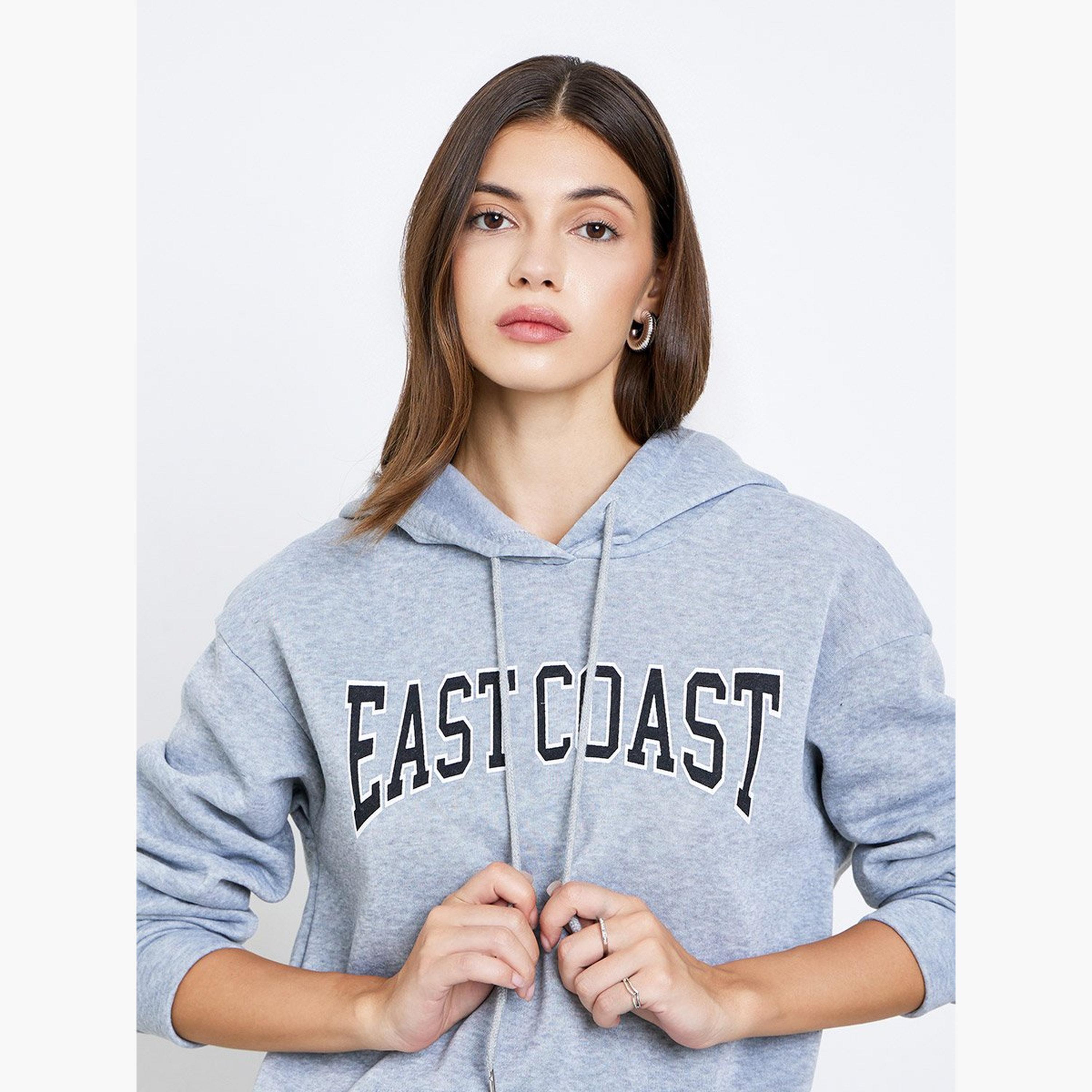 تيك تو - سويت شيرت رمادي اللون بطباعة شعارات مقاس كبير للنساء-women-clothing-hoodiesandsweatshirts-sweatshirts-image-3
