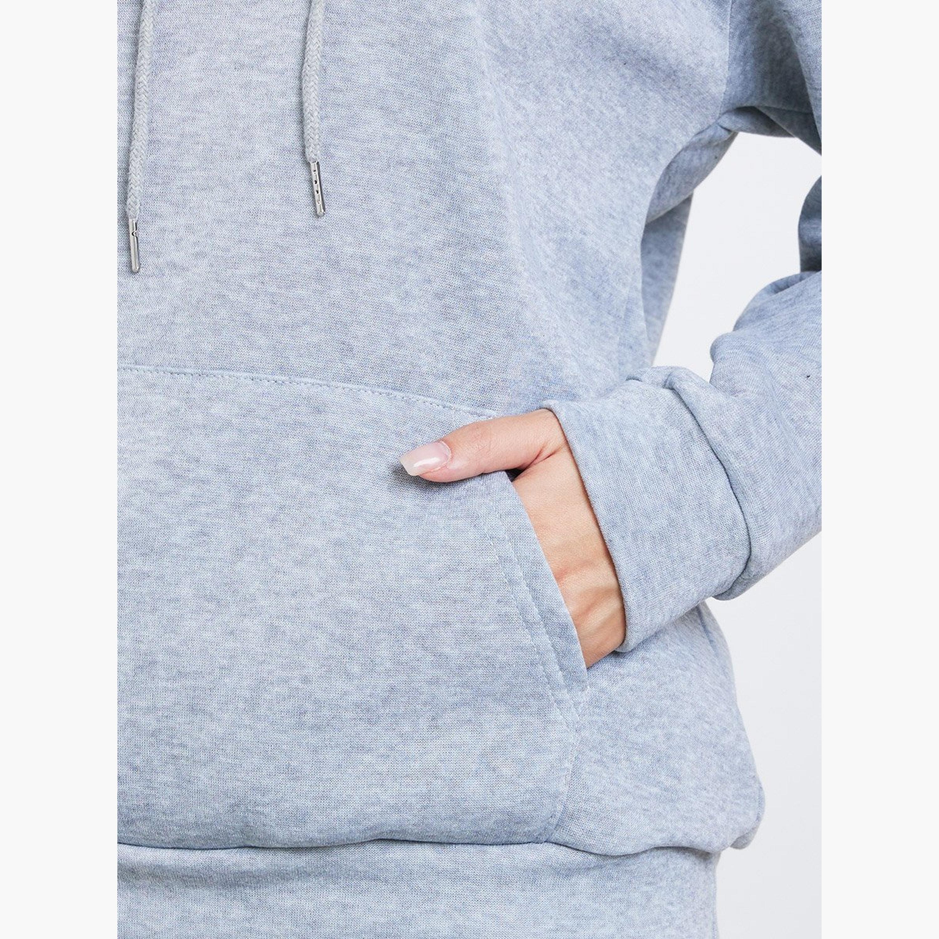 تيك تو - سويت شيرت رمادي اللون بطباعة شعارات مقاس كبير للنساء-women-clothing-hoodiesandsweatshirts-sweatshirts-image-4