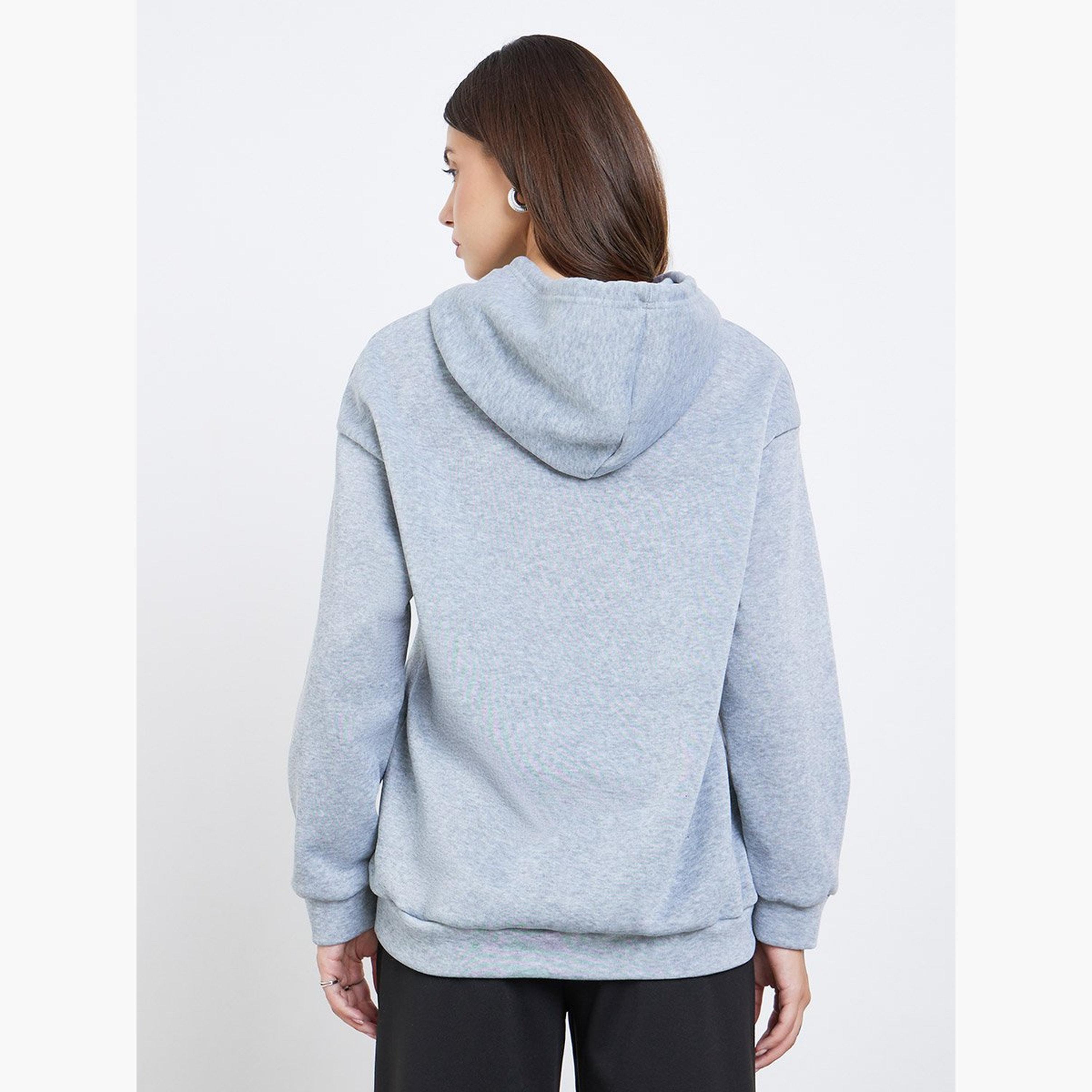 تيك تو - سويت شيرت رمادي اللون بطباعة شعارات مقاس كبير للنساء-women-clothing-hoodiesandsweatshirts-sweatshirts-image-5