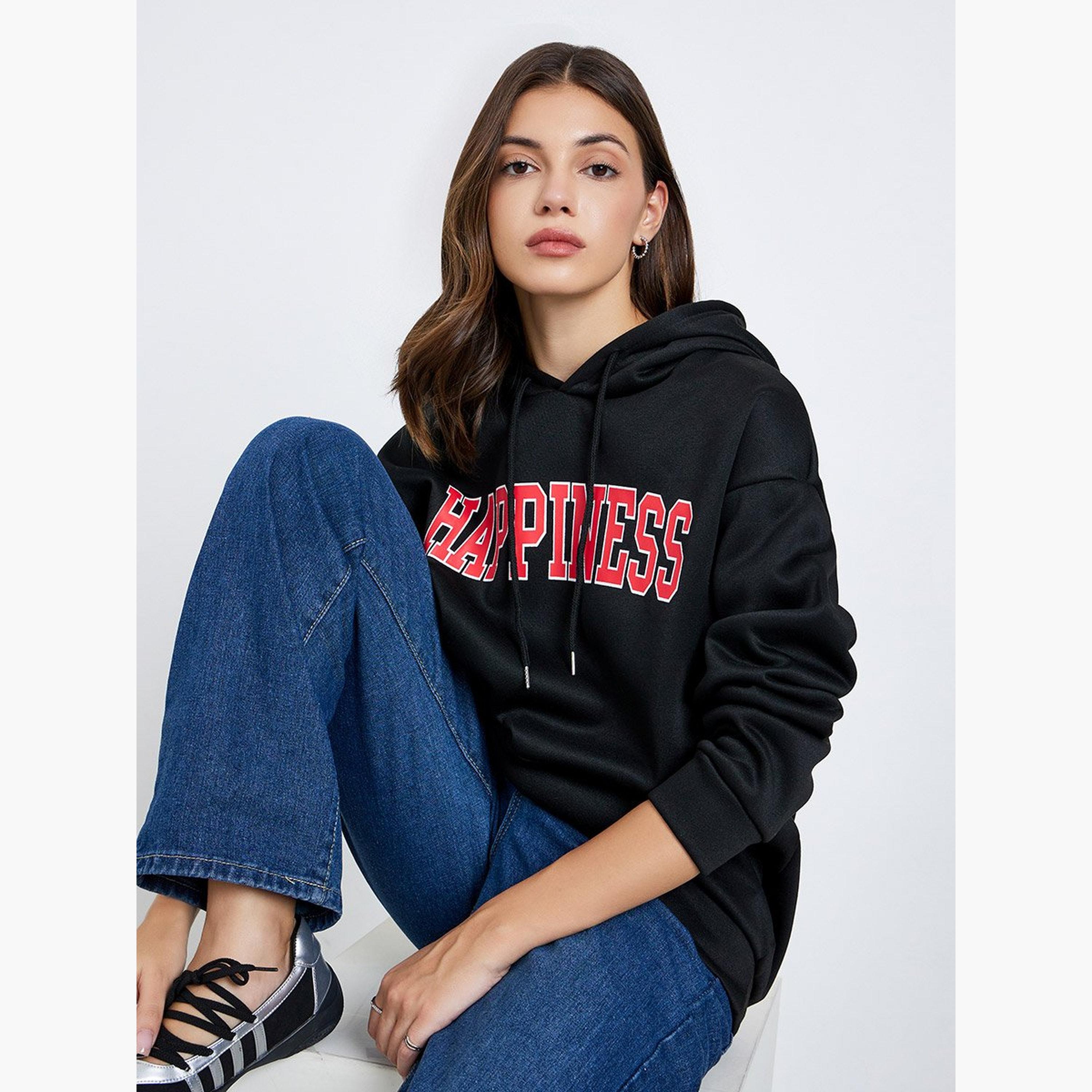 Take Two Slogan Print Hooded Neck Long Sleeves Women's Hoodie-women-clothing-hoodiesandsweatshirts-hoodies-image-3