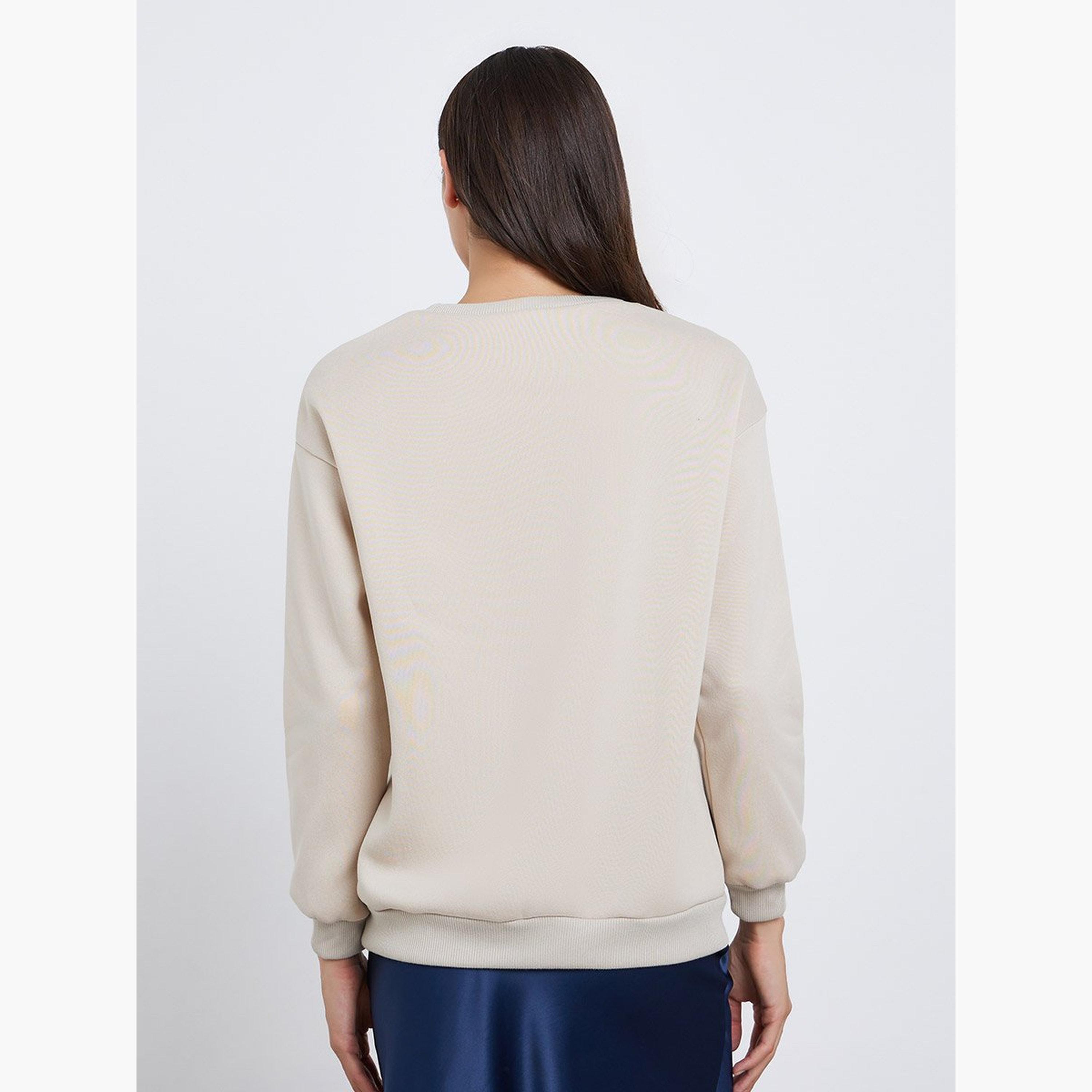 تيك تو - سويت شيرت قصّة مريحة بطبعة كاليفورنيا باللون البيج-women-clothing-hoodiesandsweatshirts-sweatshirts-image-5