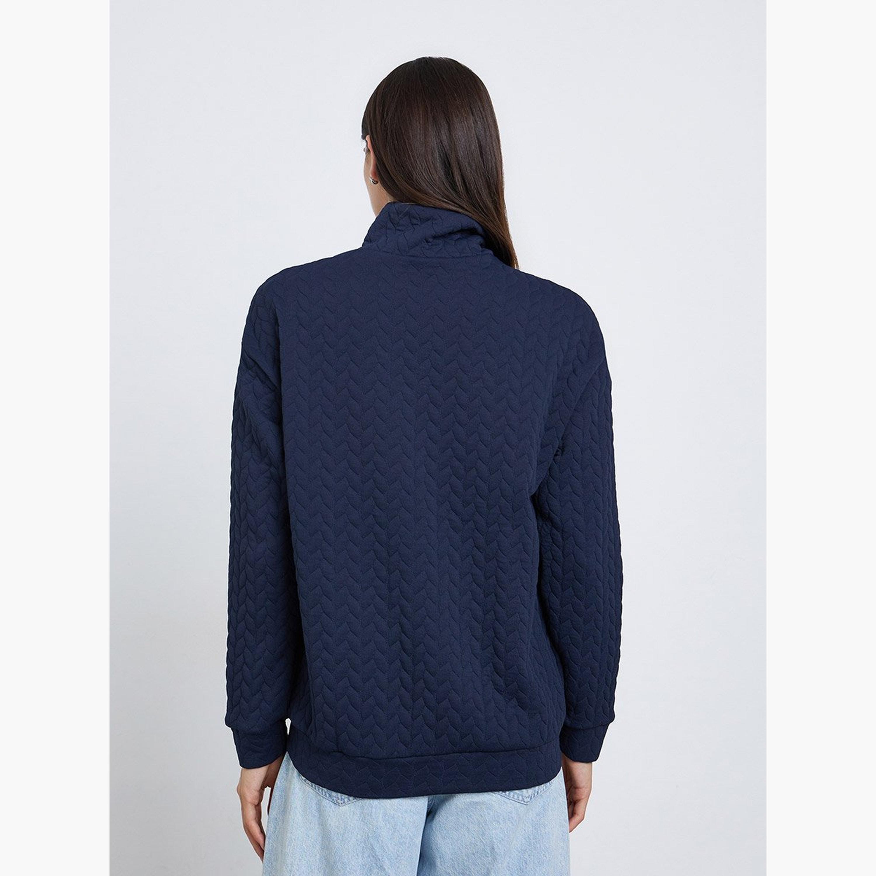 تيك تو - سويت شيرت أزرق داكن بمظهر مبطن-women-winterwear-hoodiesandsweatshirts-sweatshirts-image-5