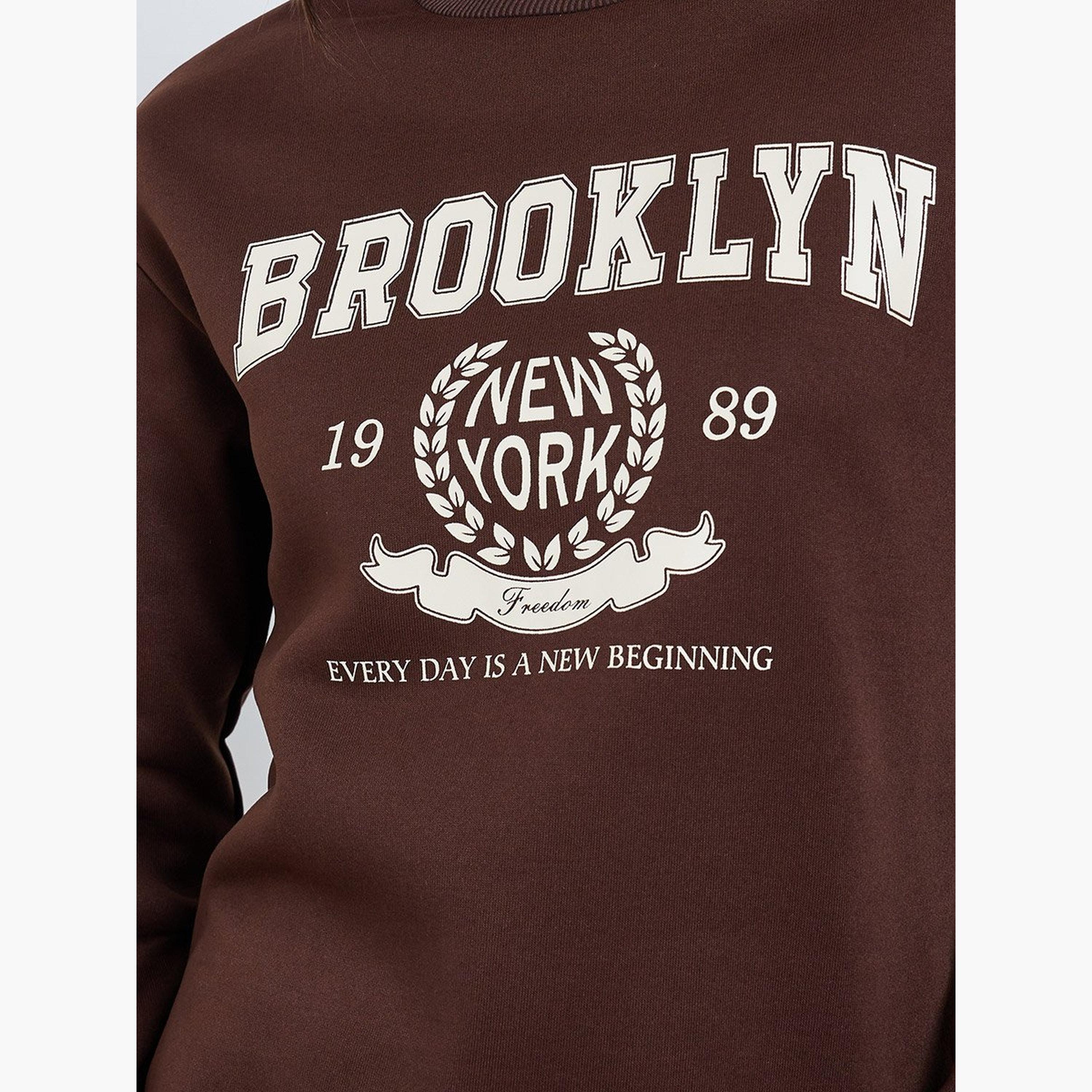 Take Two Brooklyn Print Round Neck Long Sleeves Women's Sweatshirt-women-clothing-hoodiesandsweatshirts-sweatshirts-image-4