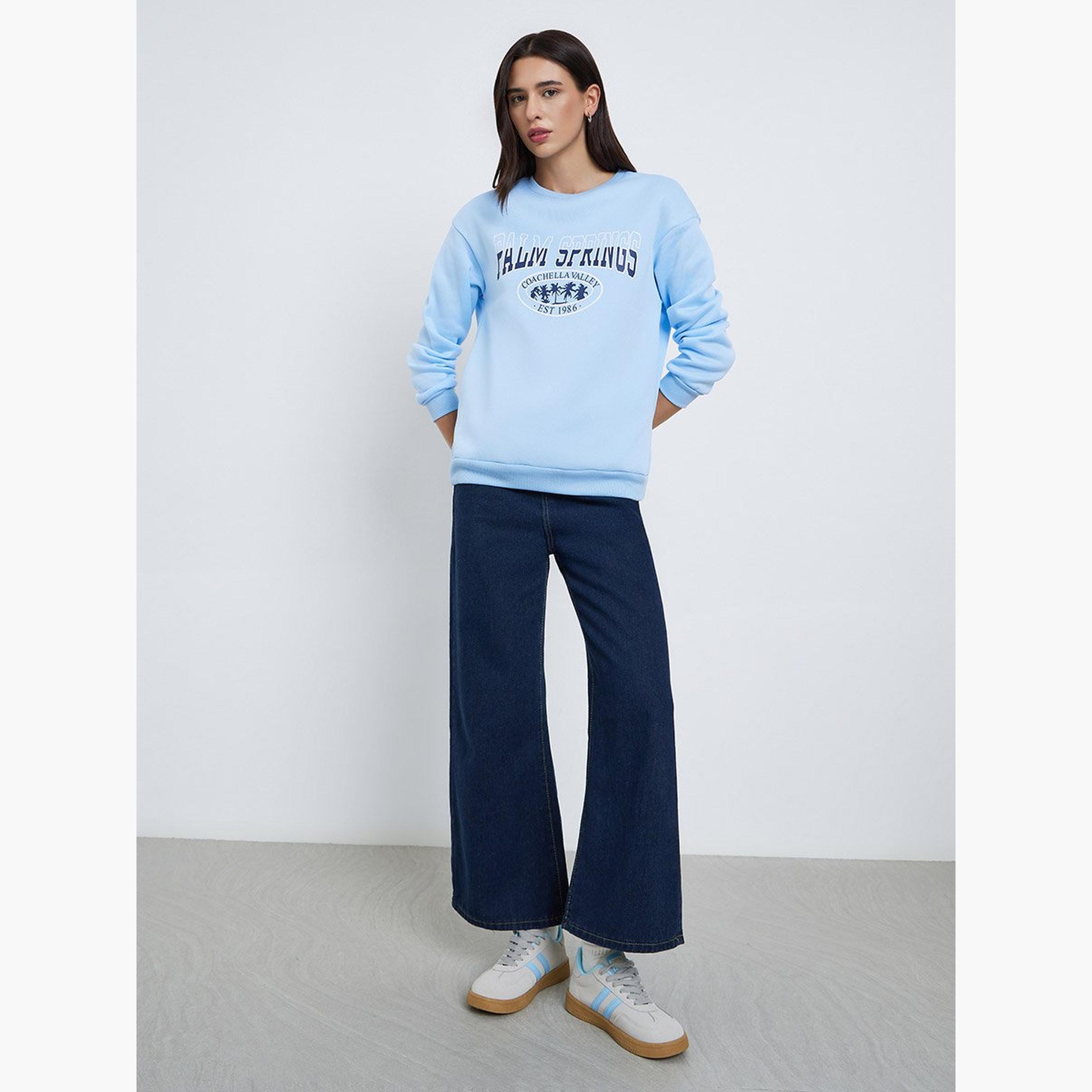 Take Two Palm Springs Printed Round Neck Long Sleeves Women's Sweatshirt-women-clothing-hoodiesandsweatshirts-sweatshirts-image-2