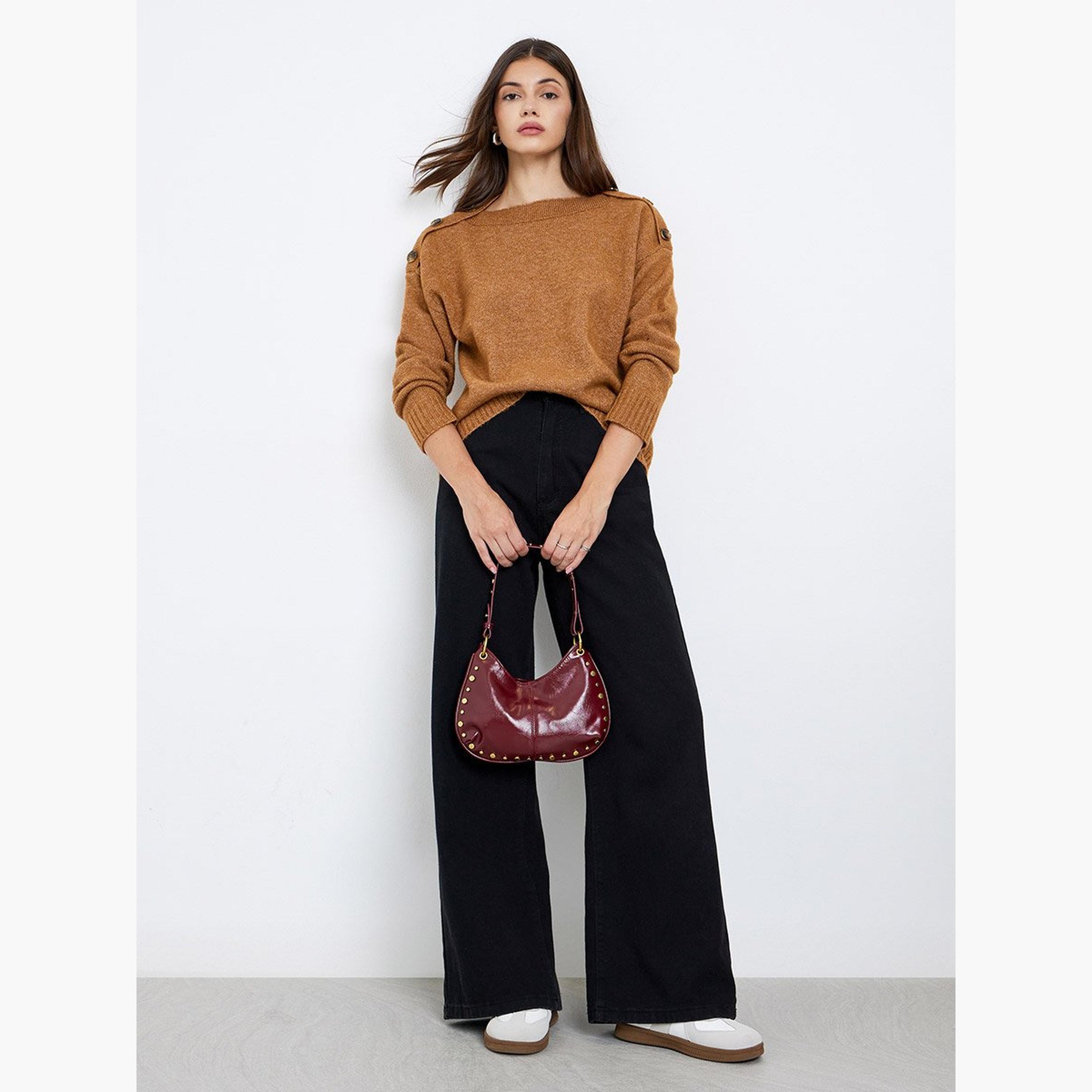 Take Two Women Brown Button-Detail Sweater-women-winterwear-cardigansandjumpers-jumpers-image-2