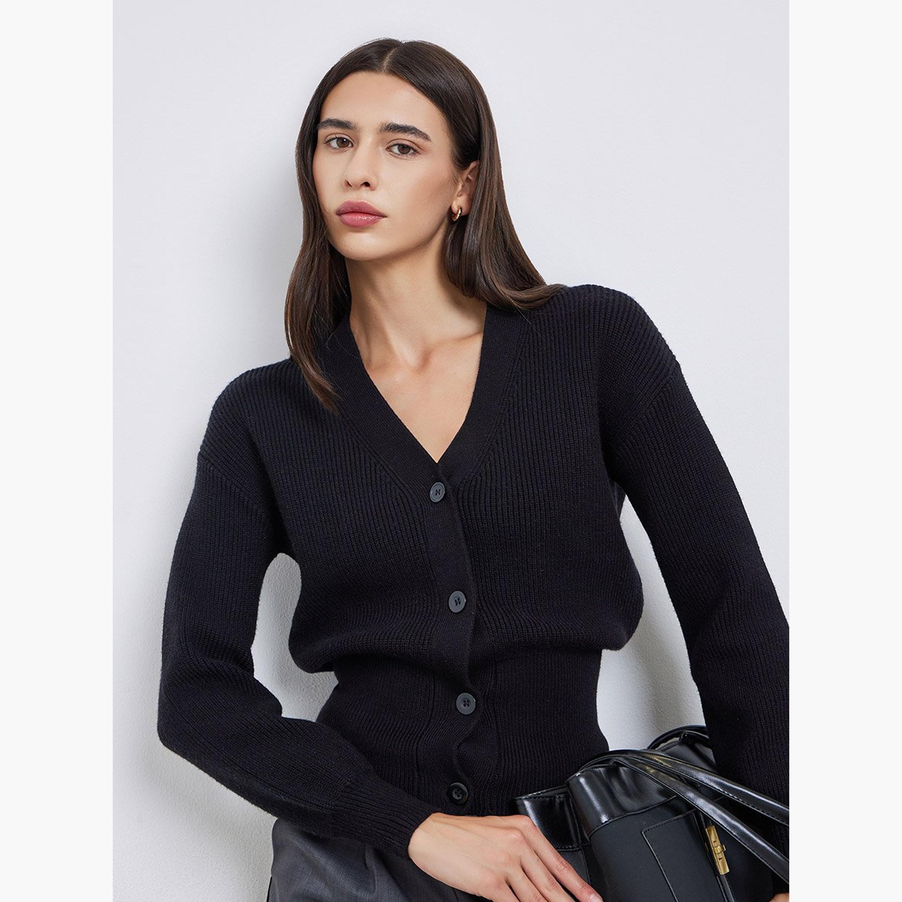 تيك تو - سترة سوداء محبوكة بأزرار-women-winterwear-cardigansandjumpers-jumpers-image-2