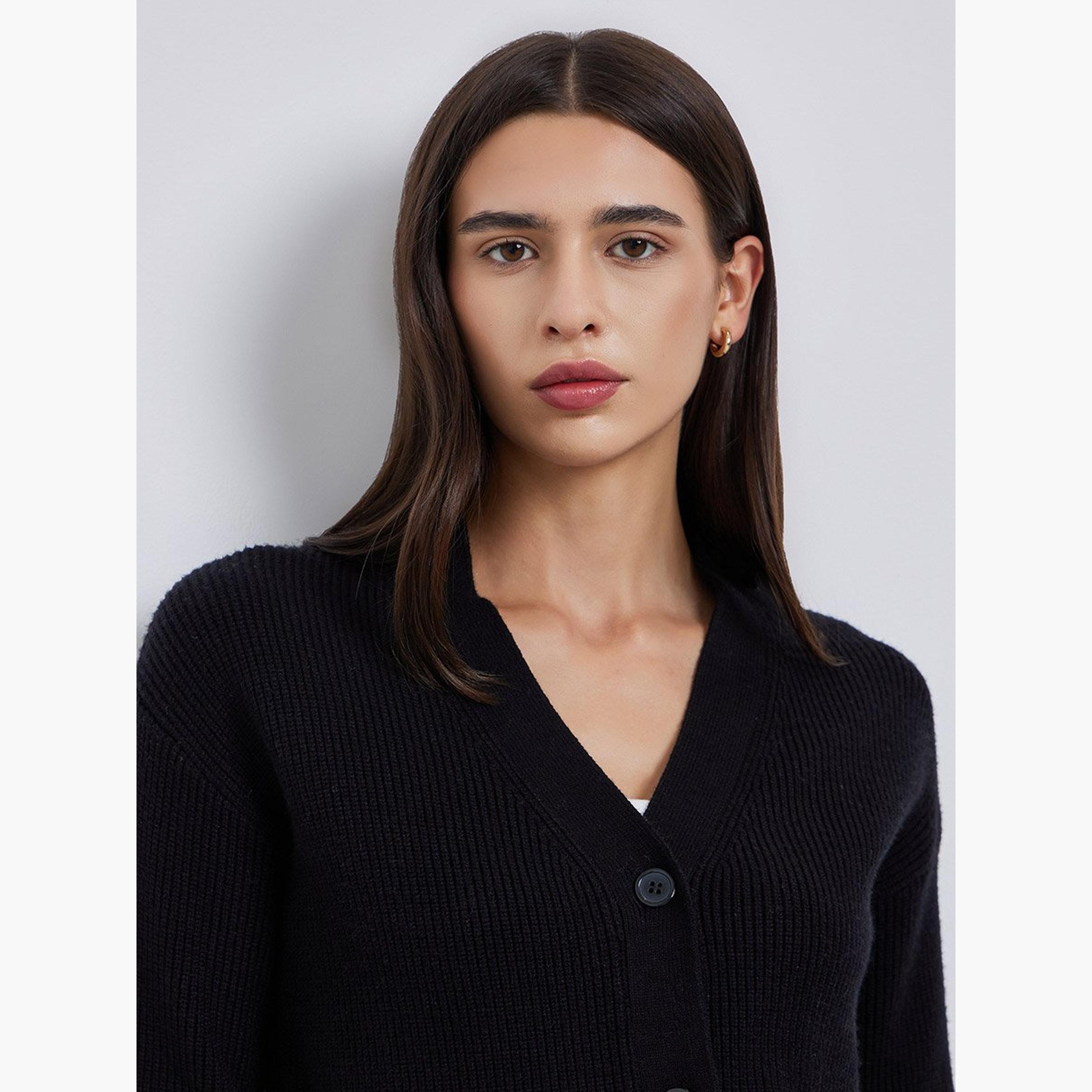 تيك تو - سترة سوداء محبوكة بأزرار-women-winterwear-cardigansandjumpers-jumpers-image-3