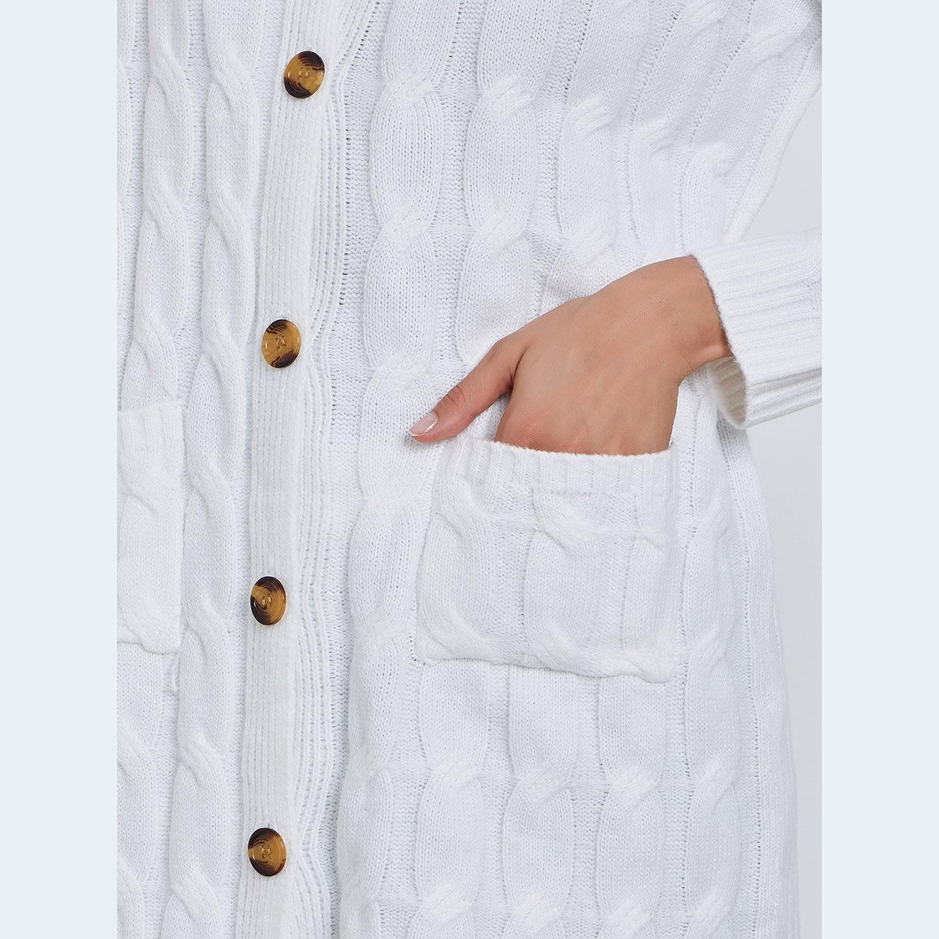 Take Two Beige Textured Midi Cardigan Sweater-women-clothing-coatsandjackets-coats-image-4