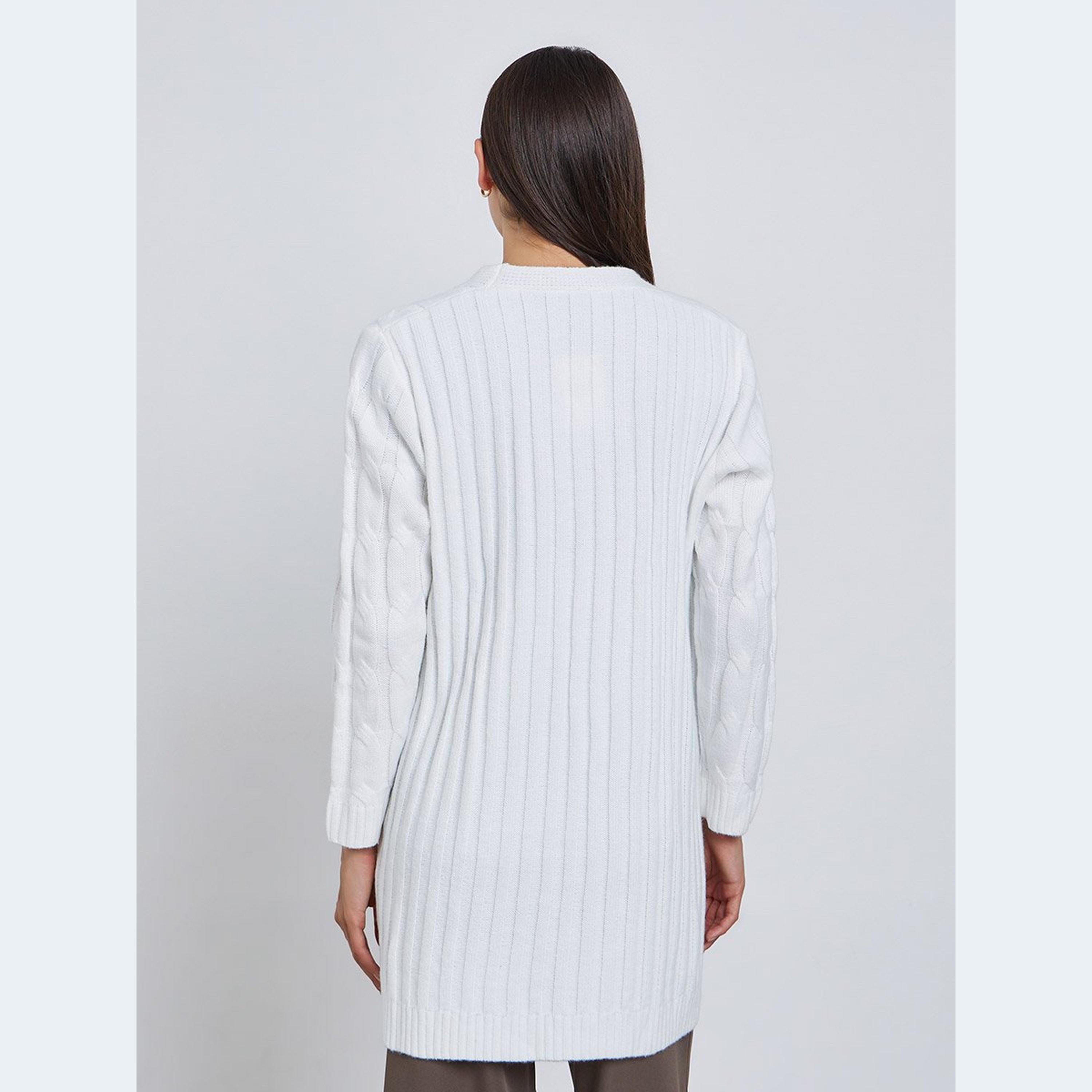 Take Two Beige Textured Midi Cardigan Sweater-women-clothing-coatsandjackets-coats-image-5