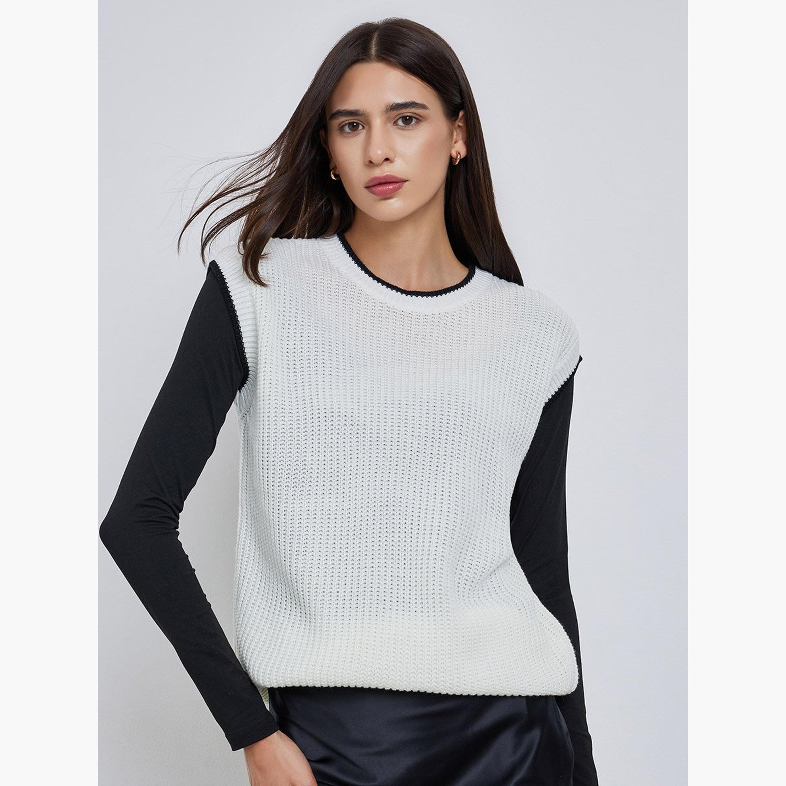 Take Two White Sleeveless Knit Top-women-clothing-tshirts-image-1