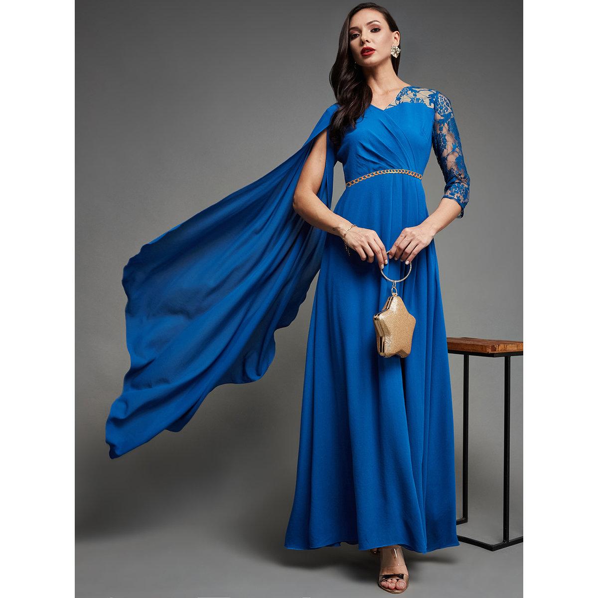 Miss Chase Blue Cape Sleeve Lace Insert Maxi Dress-women-clothing-dresses-image-5