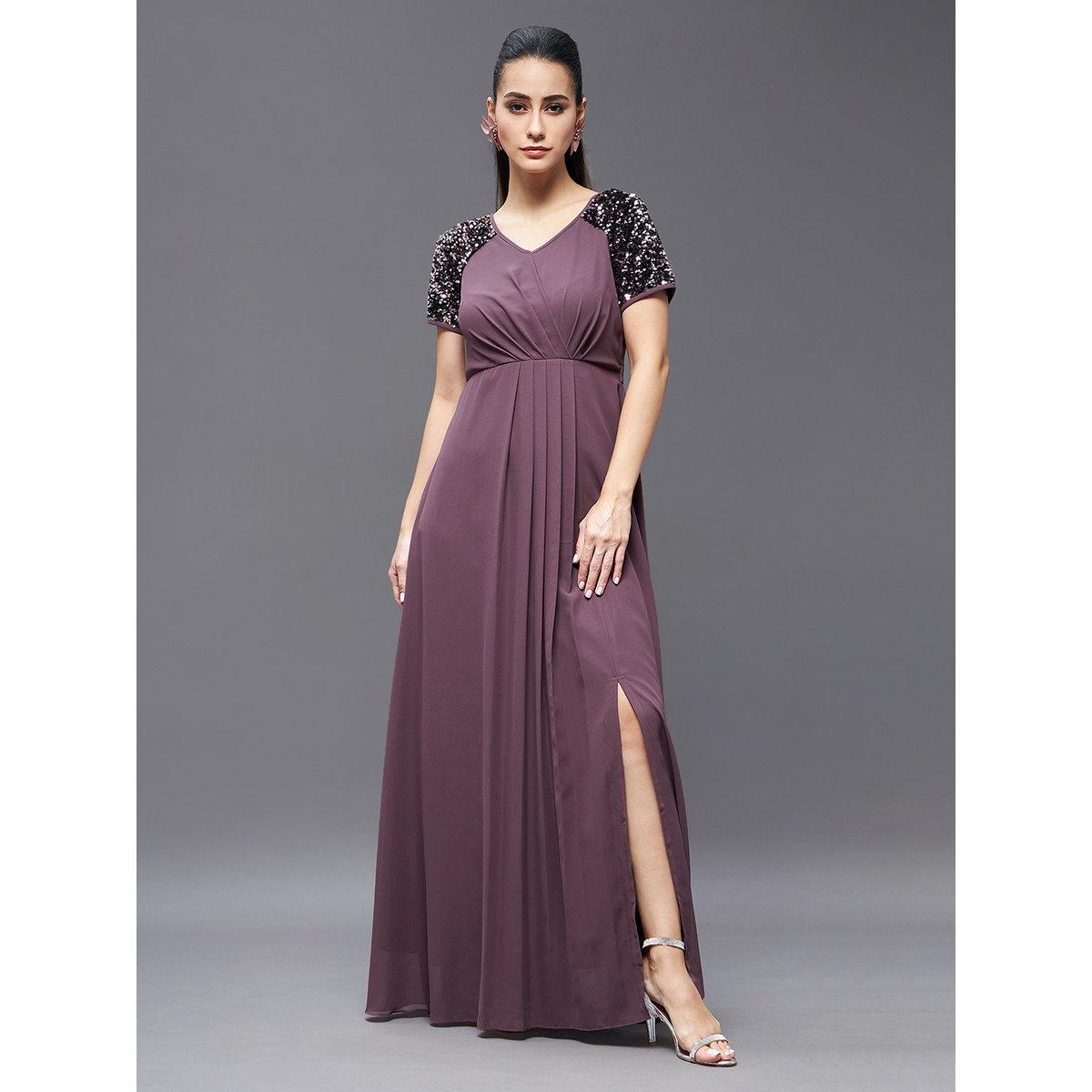 فستان طويل مُنمق بتفاصيل كسرات-women-clothing-dresses-image-1