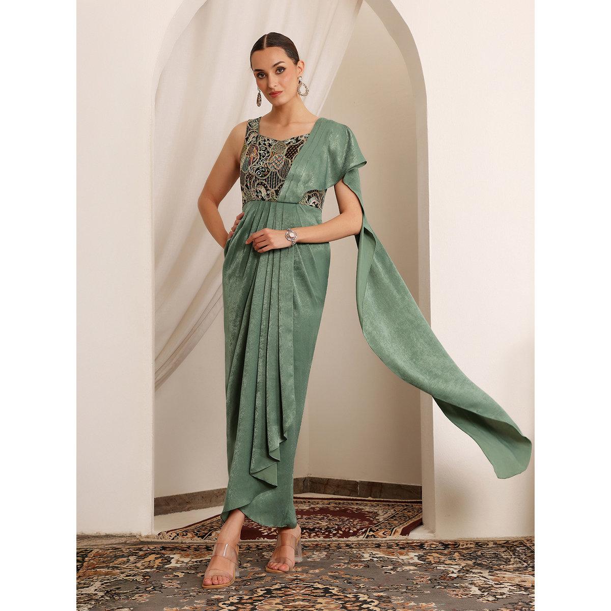 فستان طويل بدون أكمام مع كيب-women-clothing-dresses-image-1