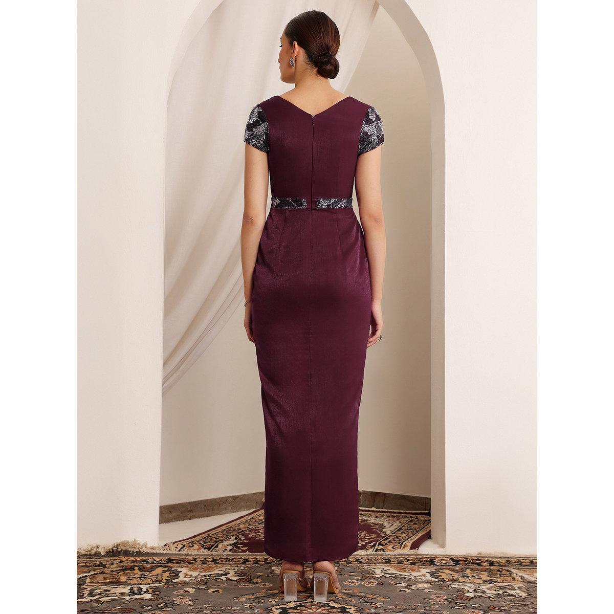 Miss Chase Burgundy Embellished Lace Maxi Dress-women-clothing-dresses-image-3