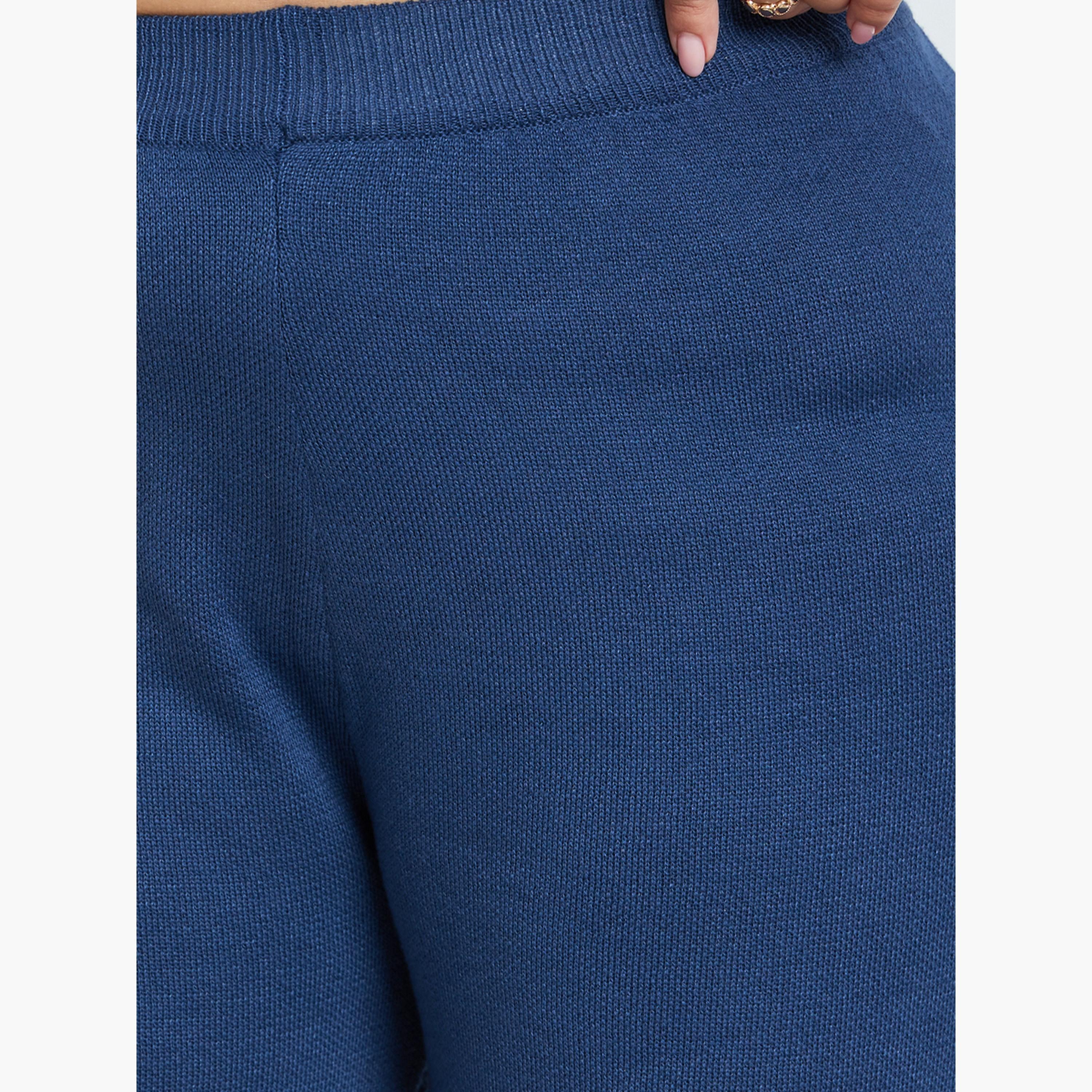 ستايلي - بنطال واسع الساق أزرق داكن بمقاسات كبيرة-women-clothing-bottoms-trousers-image-3