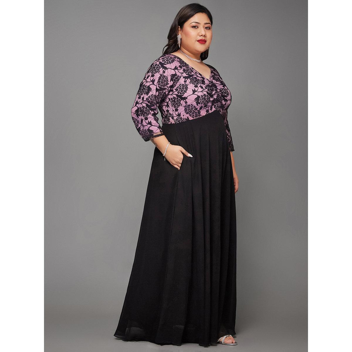 فستان طويل بمقاس كبير بتفاصيل دانتيل-women-clothing-dresses-image-2