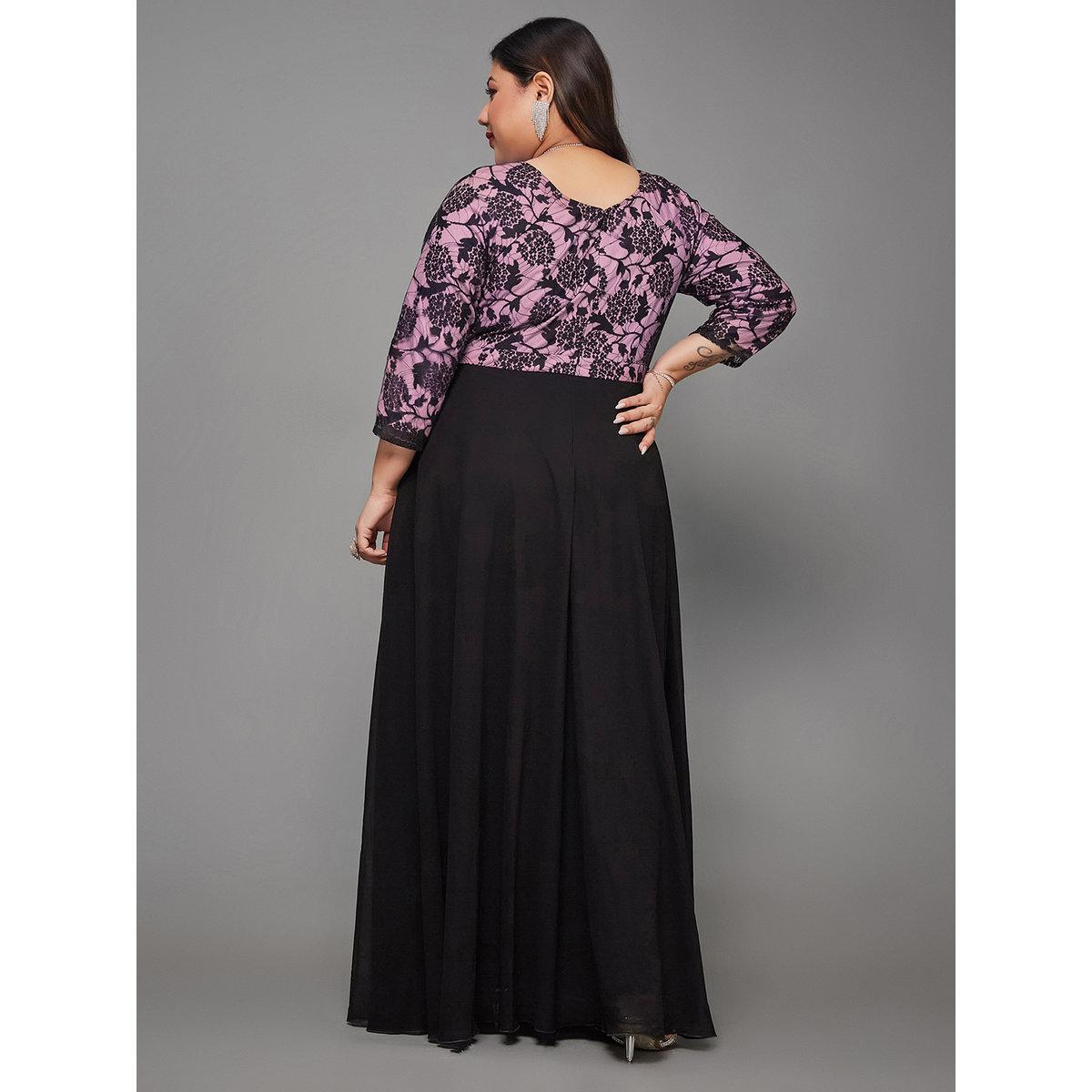 فستان طويل بمقاس كبير بتفاصيل دانتيل-women-clothing-dresses-image-3