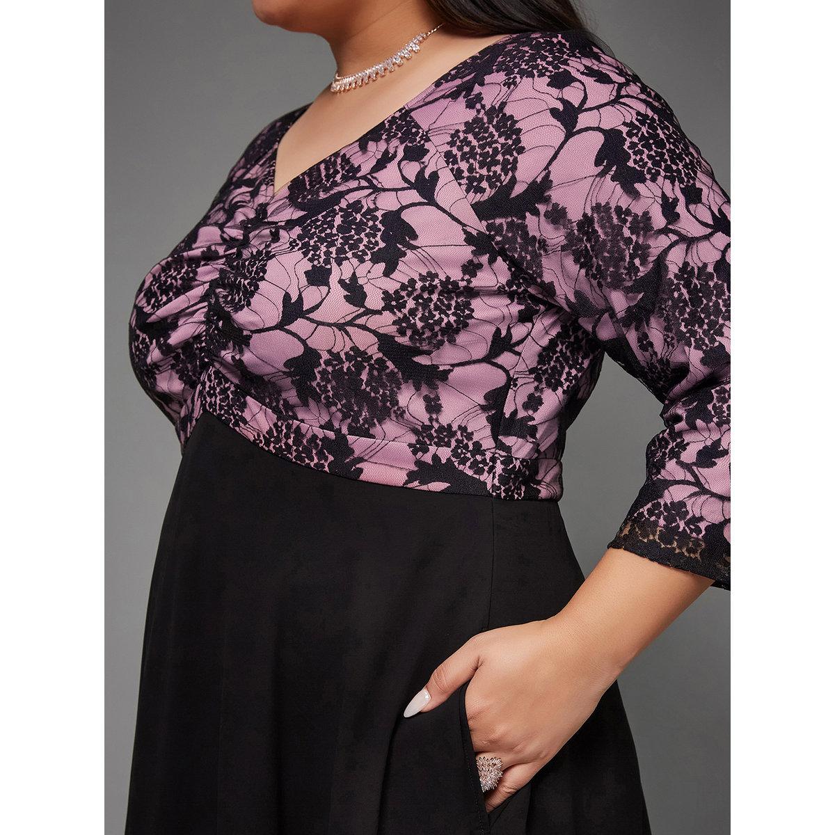 Miss Chase Plus Size Black Lace Insert Maxi Dress-women-clothing-dresses-image-4