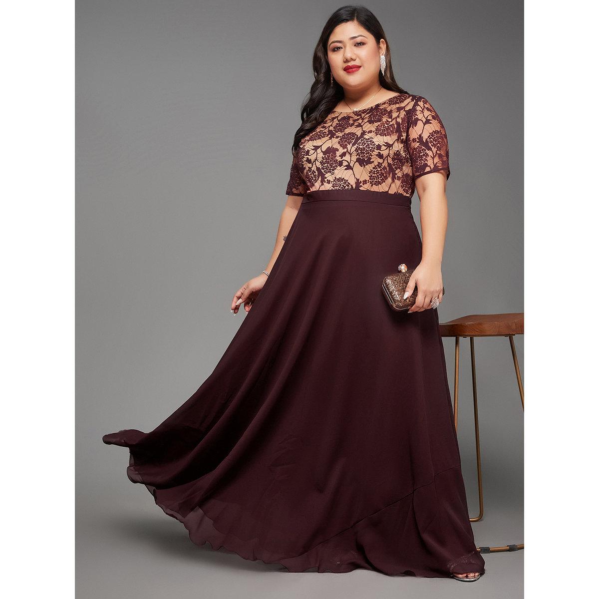 Miss Chase Plus Size Burgundy A-Line Maxi Dress-women-clothing-dresses-image-5