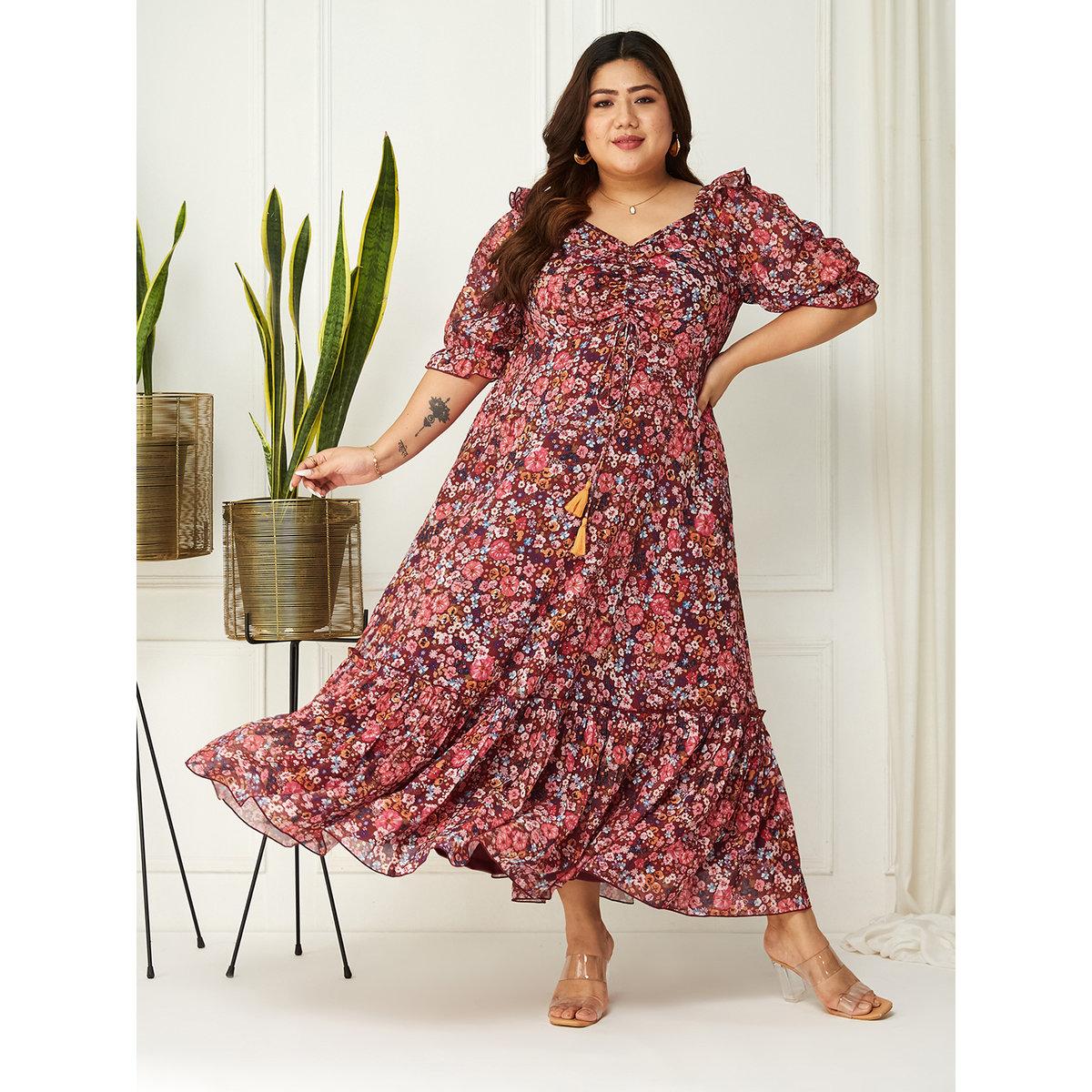 Miss Chase Plus Size Floral Print Maxi Dress-women-clothing-dresses-image-1