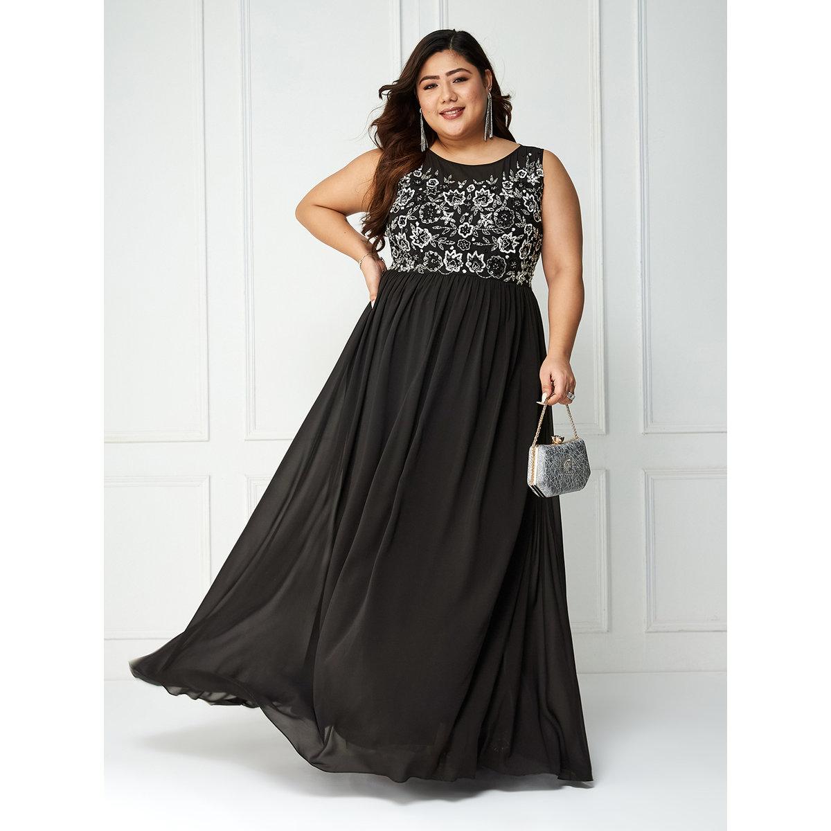 فستان طويل بمقاس كبير بدون أكمام-women-clothing-dresses-image-1