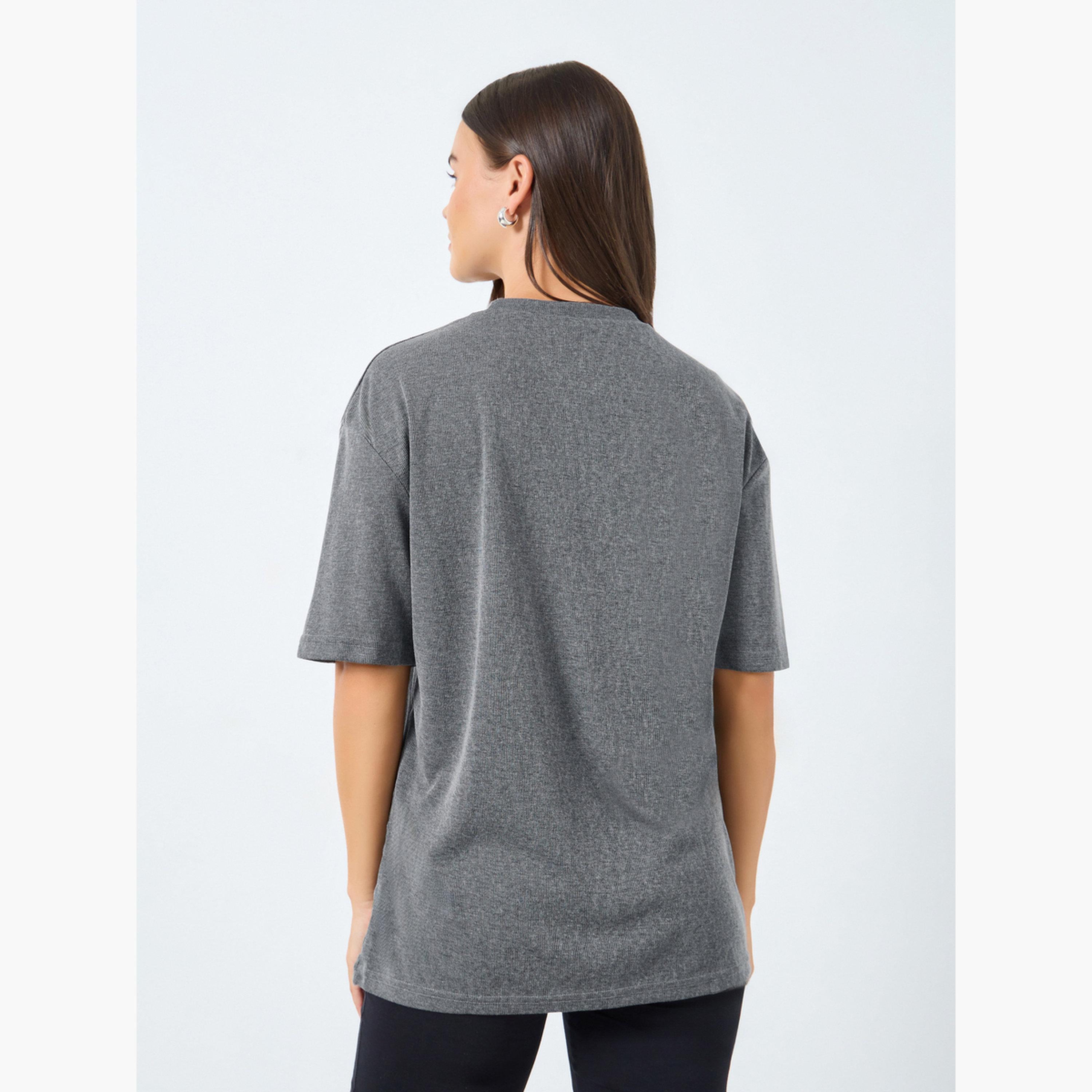 ستايلي - تي شيرت رمادي طويل الأكمام محبوك-women-clothing-tshirts-image-5