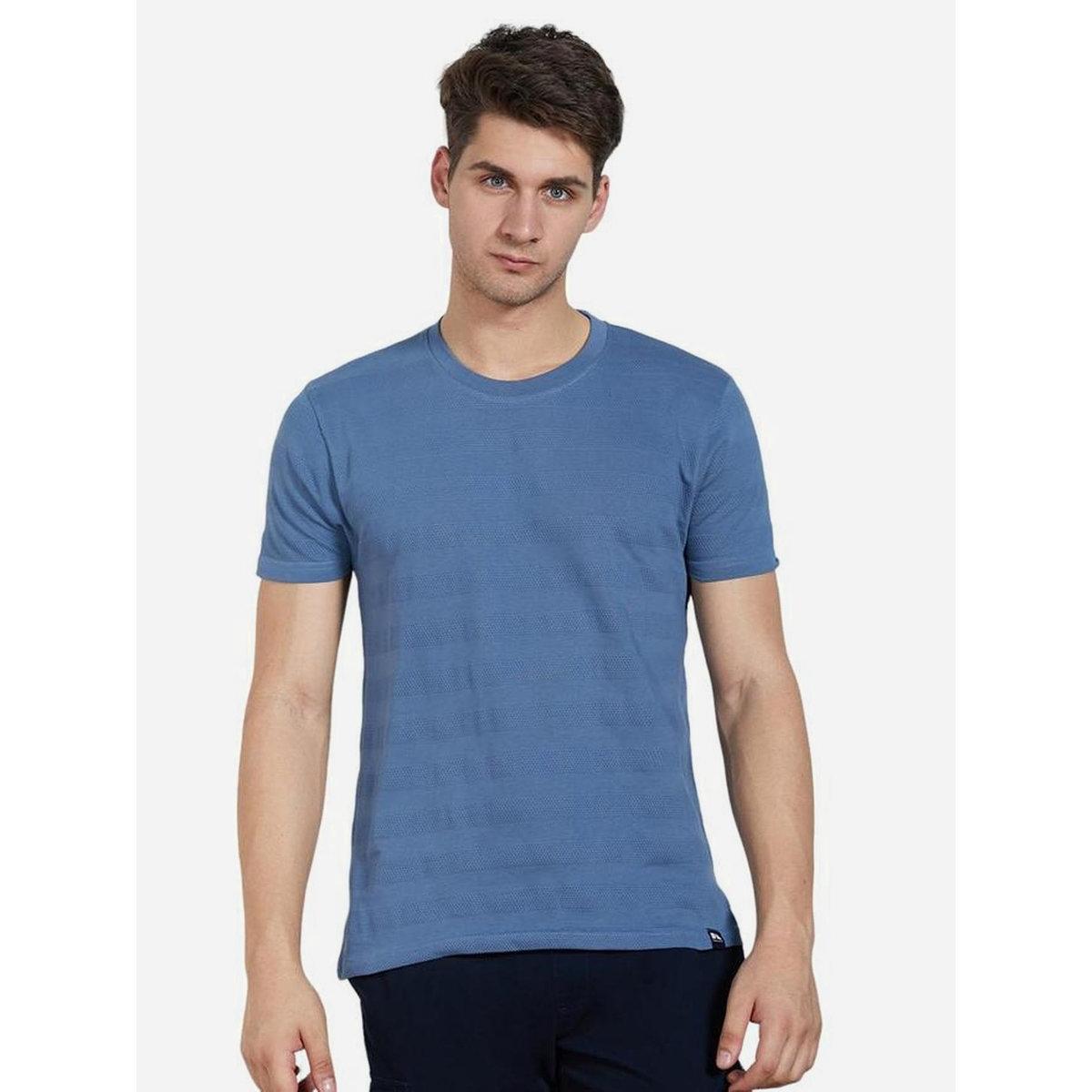 Dennis Lingo Men Textured Cotton Crew Neck T-Shirt-men-clothing-tshirtsandpolos-tshirts-image-1