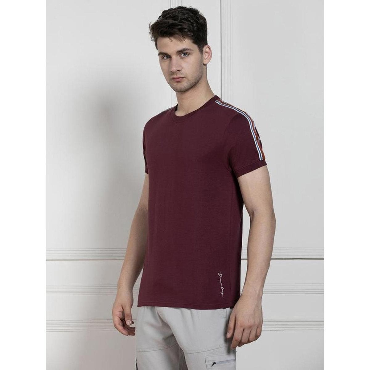 Dennis Lingo Men Maroon Slim Fit Crew Neck T-Shirt-men-clothing-tshirtsandpolos-tshirts-image-4