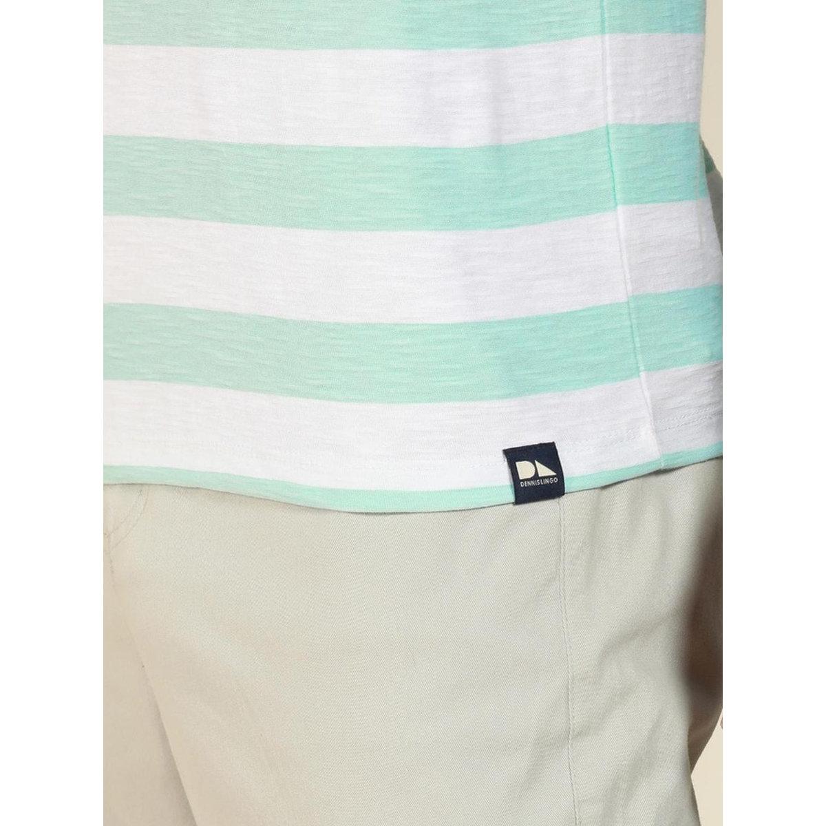Dennis Lingo Men Green Striped Henley Neck T-Shirt-men-clothing-tshirtsandpolos-tshirts-image-3