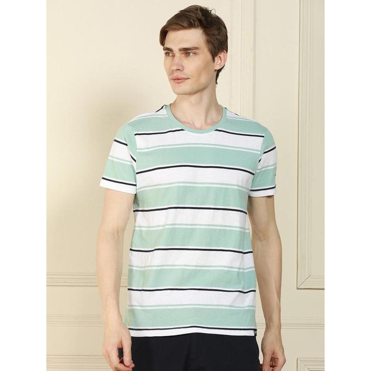 Dennis Lingo Men Green Striped Crew Neck T-Shirt-men-clothing-tshirtsandpolos-tshirts-image-5
