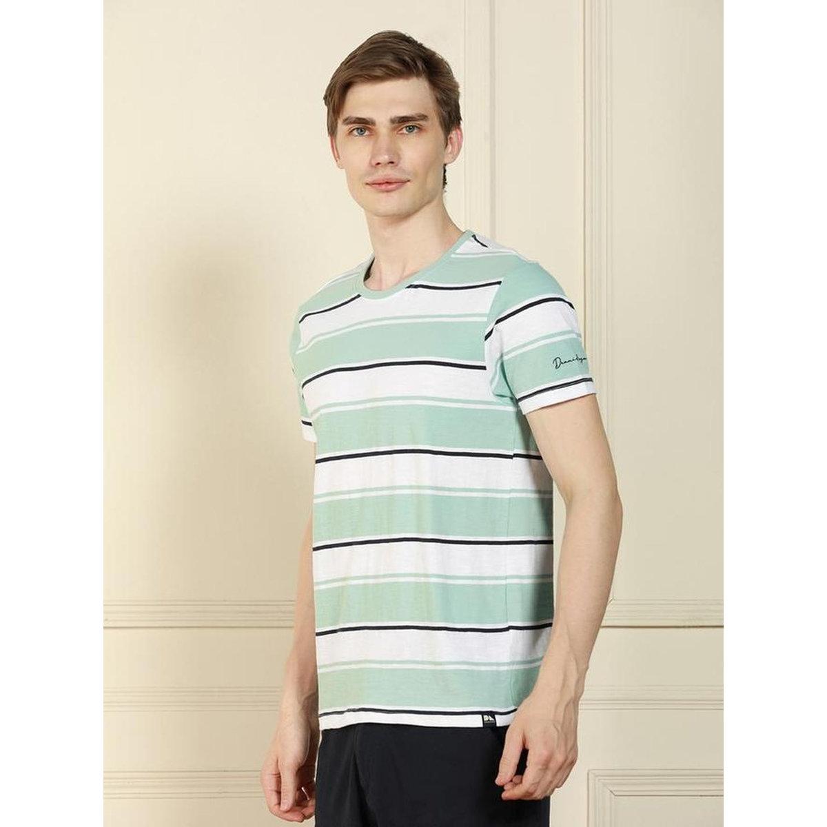 Dennis Lingo Men Green Striped Crew Neck T-Shirt-men-clothing-tshirtsandpolos-tshirts-image-6