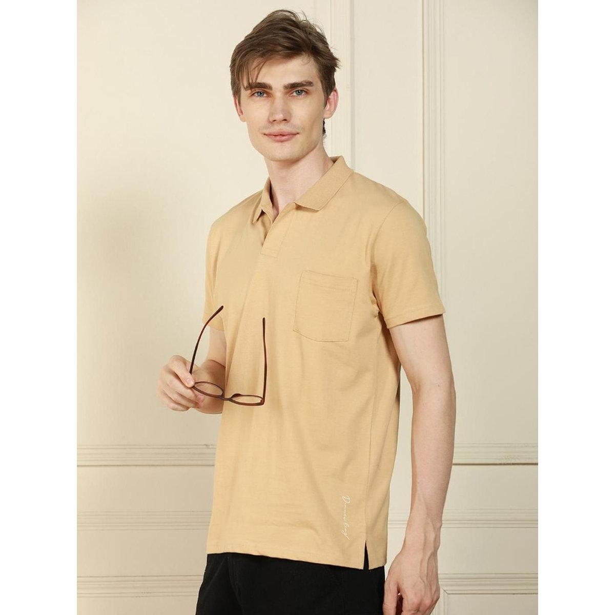 Dennis Lingo Men Cream Cotton Regular Fit Polo Shirt-men-clothing-tshirtsandpolos-tshirts-image-4