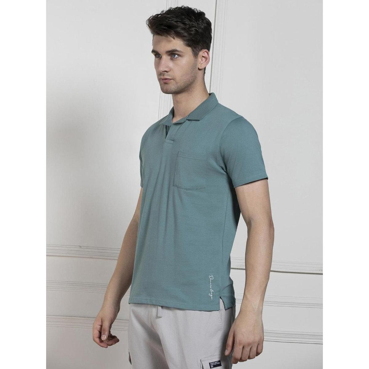 Dennis Lingo Men Green Cotton Regular Fit Polo Shirt-men-clothing-tshirtsandpolos-tshirts-image-3
