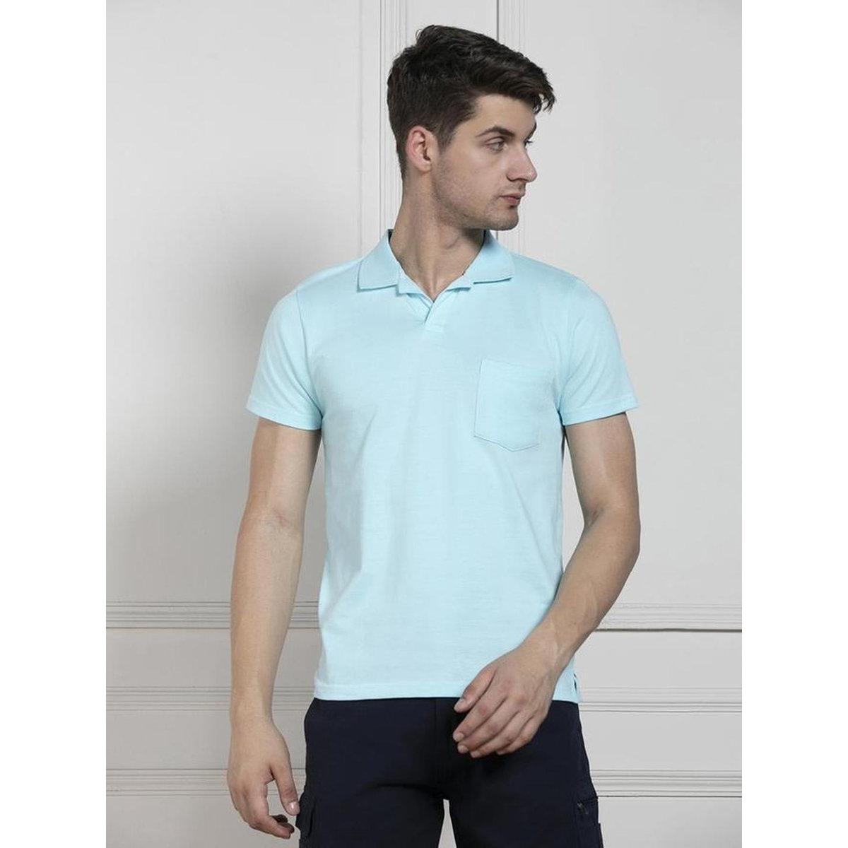 Dennis Lingo Men Blue Slim Fit Cotton Polo-men-clothing-tshirtsandpolos-tshirts-image-3