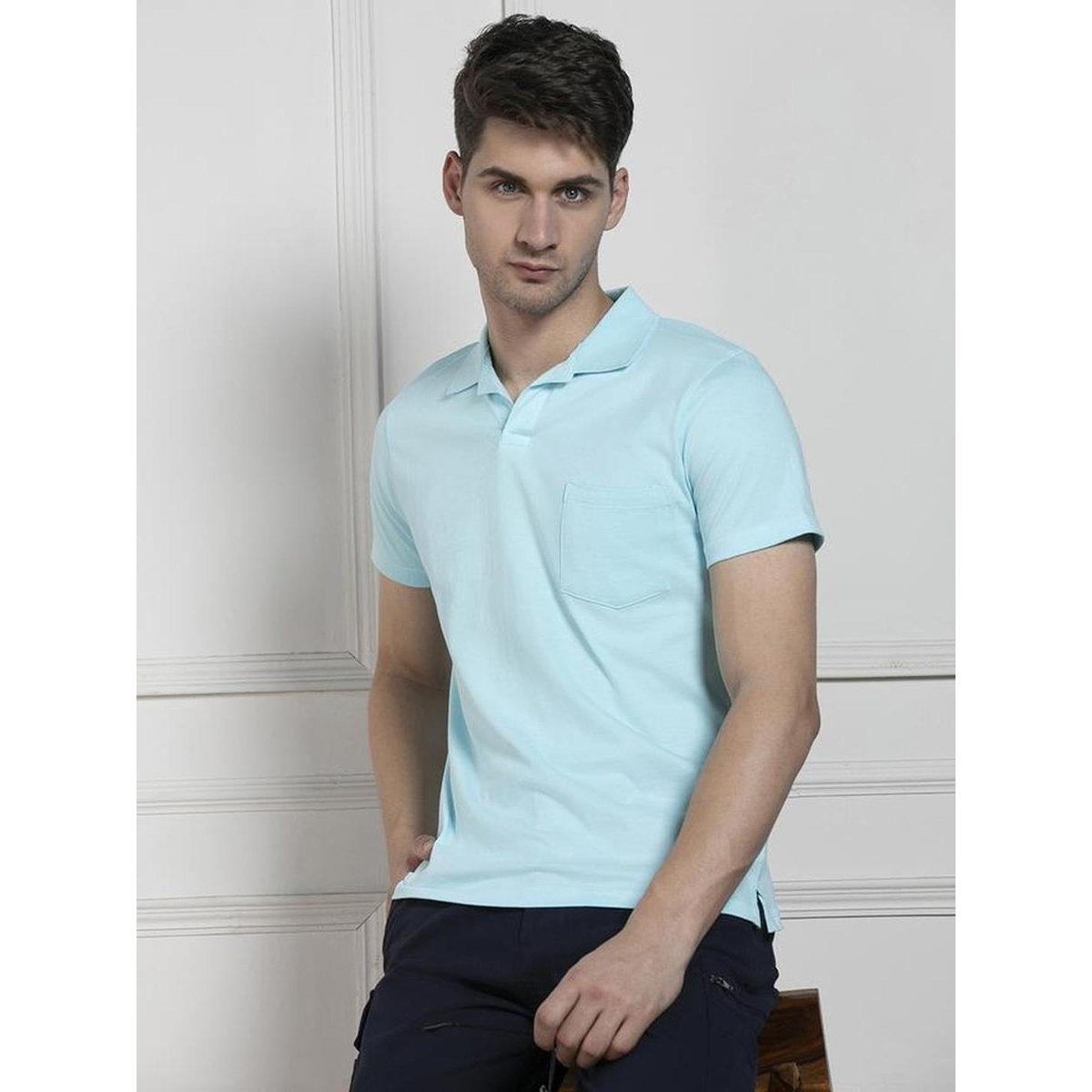 Dennis Lingo Men Blue Slim Fit Cotton Polo-men-clothing-tshirtsandpolos-tshirts-image-4