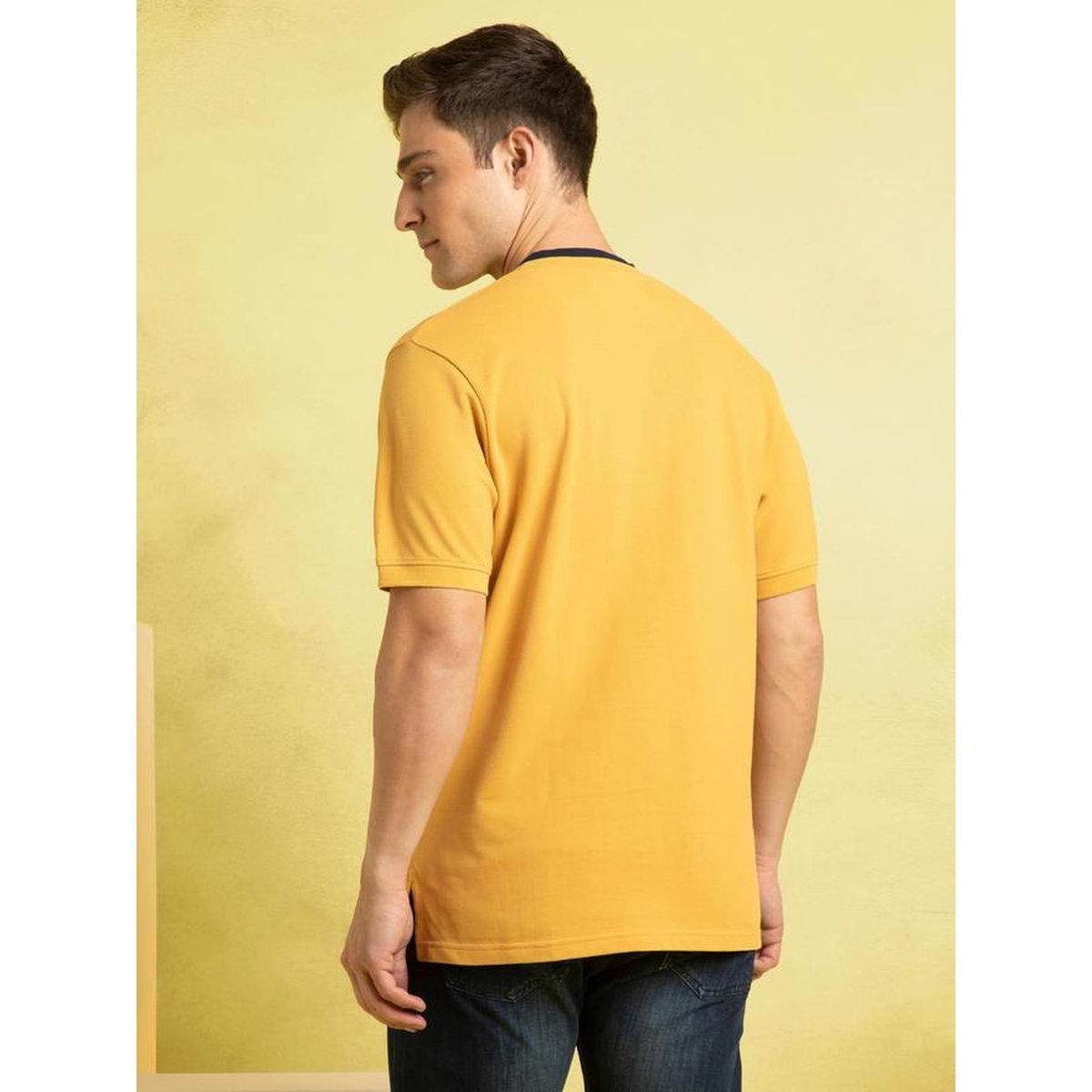 Dennis Lingo Men Mustard Henley Neck T-Shirt-men-clothing-tshirtsandpolos-tshirts-image-4
