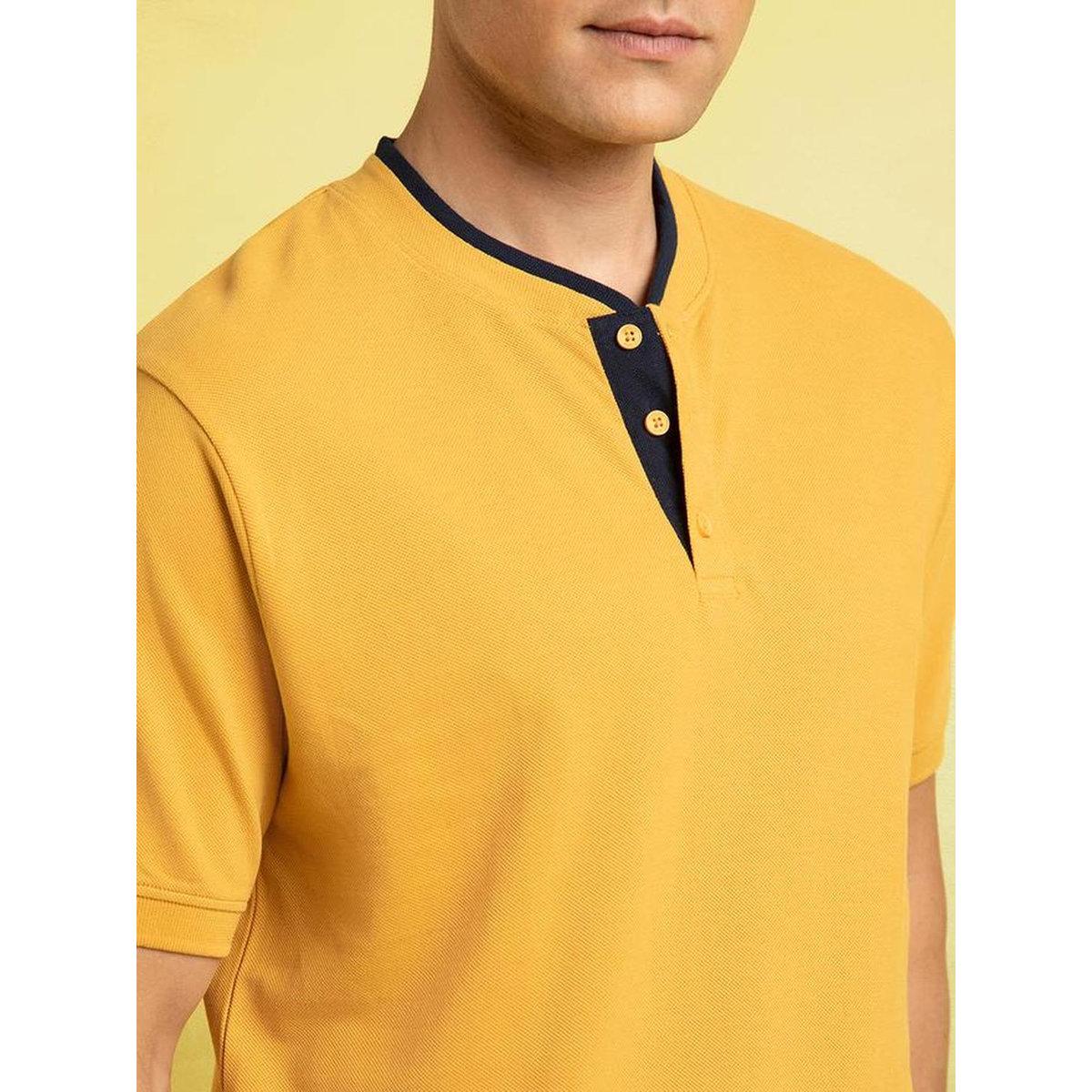 Dennis Lingo Men Mustard Henley Neck T-Shirt-men-clothing-tshirtsandpolos-tshirts-image-5