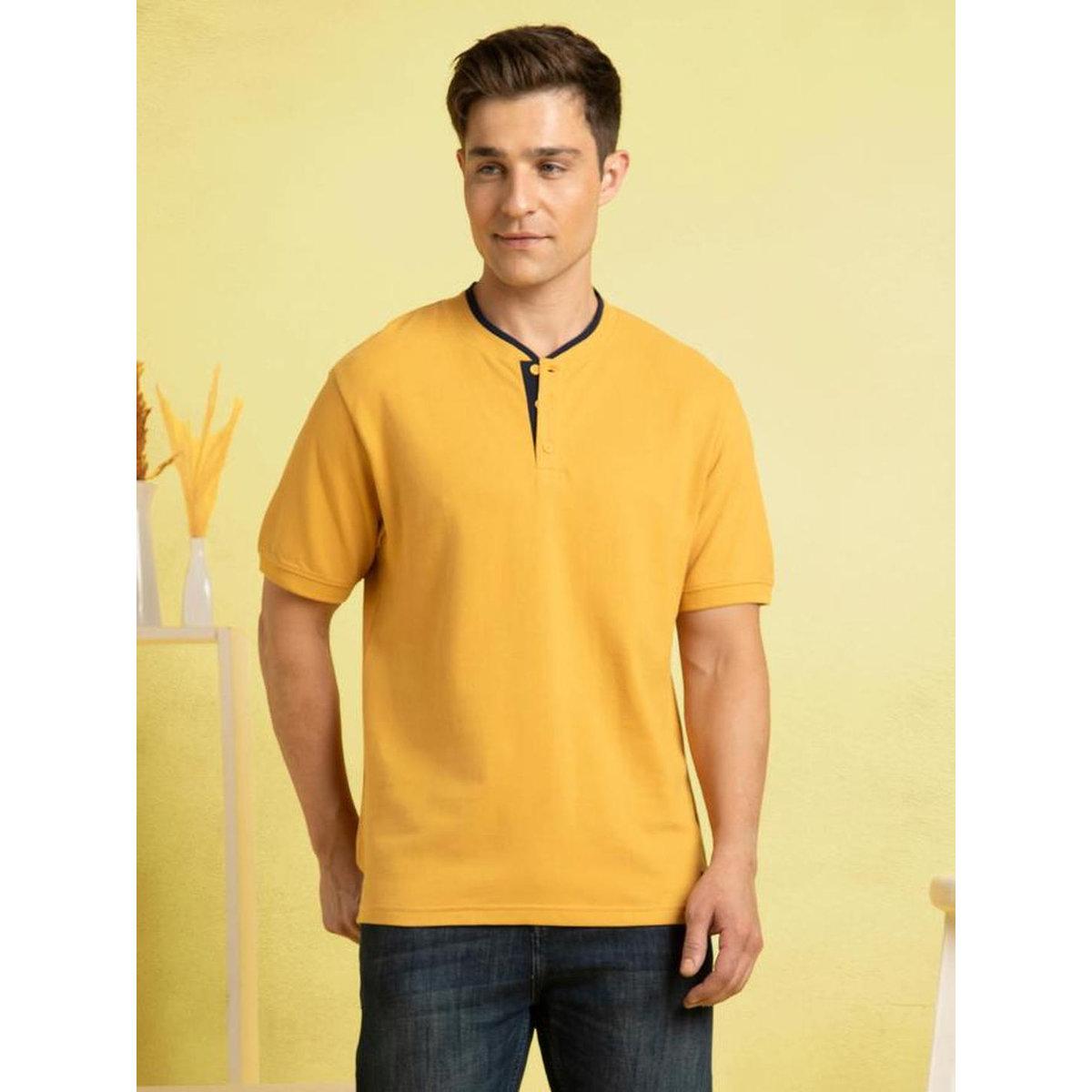 تيشيرت بياقة هنلي بأزرار وأكمام قصيرة-men-clothing-tshirtsandpolos-tshirts-image-6