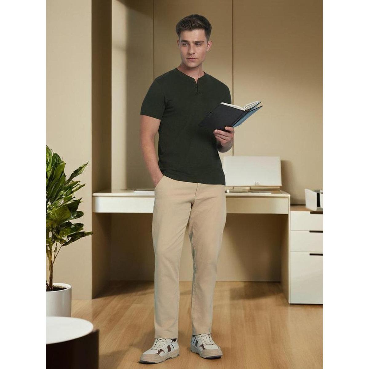 Dennis Lingo Buttoned Round Neck Pure Cotton T-Shirt-men-clothing-tshirtsandpolos-tshirts-image-1