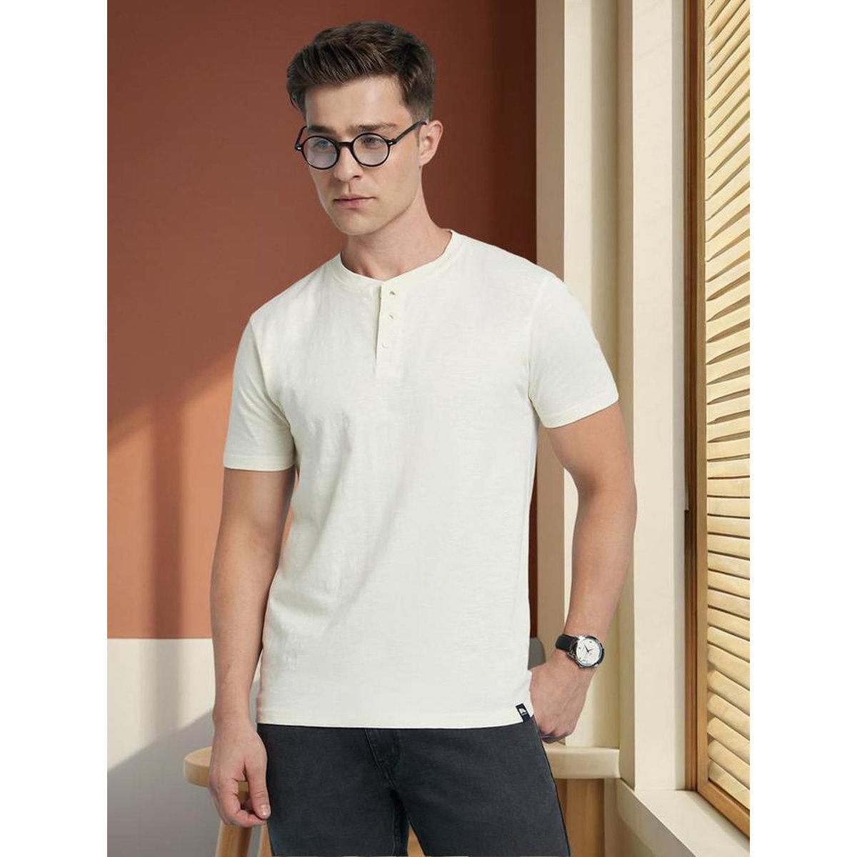 Dennis Lingo Buttoned Round Neck Pure Cotton T-Shirt-men-clothing-tshirtsandpolos-tshirts-image-1