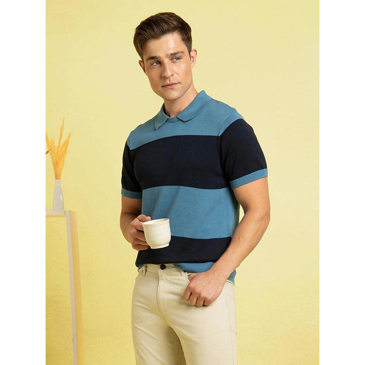Dennis Lingo Men Regular Fit Striped Flat Knit Polo-men-clothing-tshirtsandpolos-tshirts-image-2
