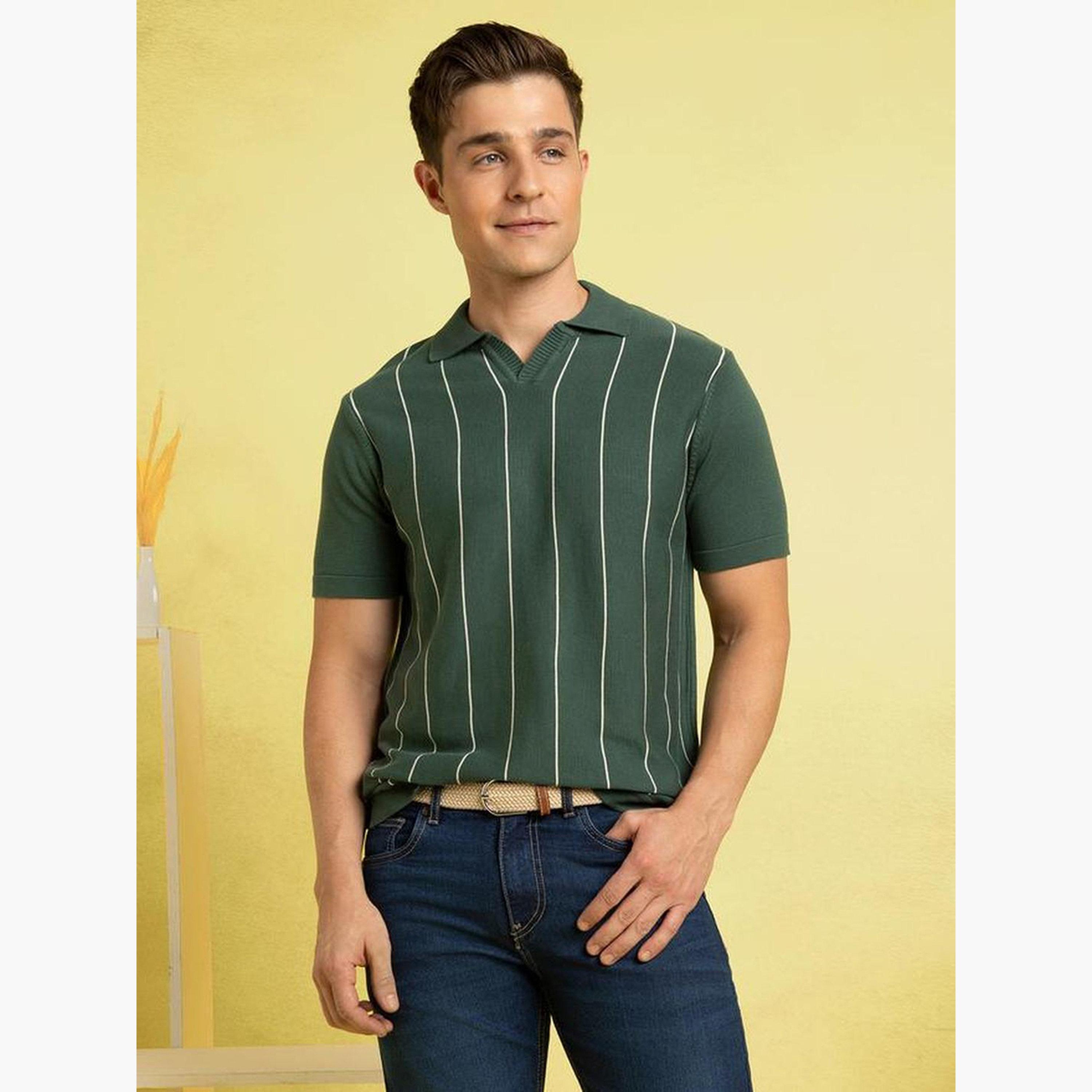 دينيس لينغو - قميص بولو مخطط باللون الأخضر للرجال-men-clothing-tshirtsandpolos-polos-image-2