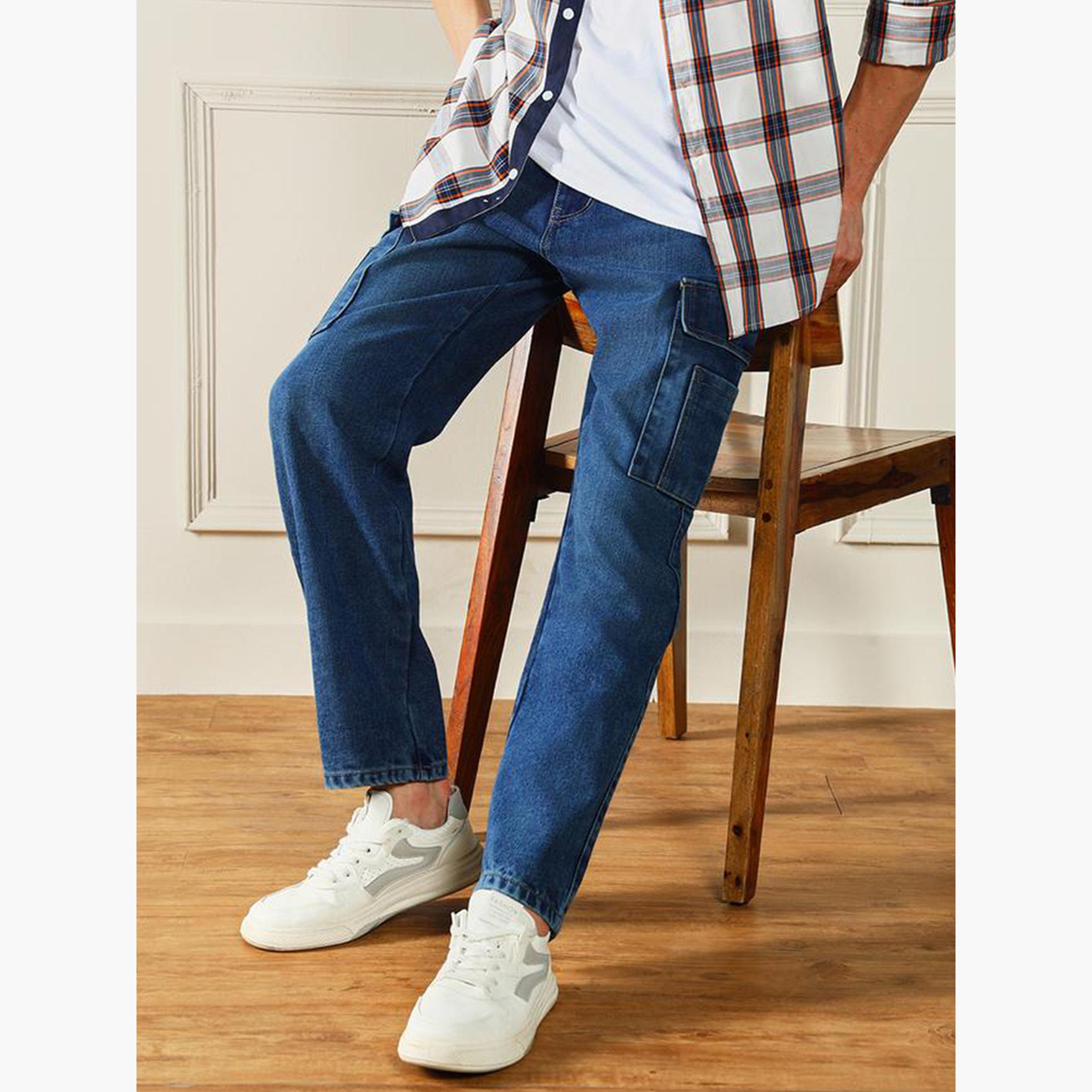 Dennis Lingo Men Mid Rise Relaxed Fit Cargo Jeans-men-clothing-bottoms-jeans-image-6