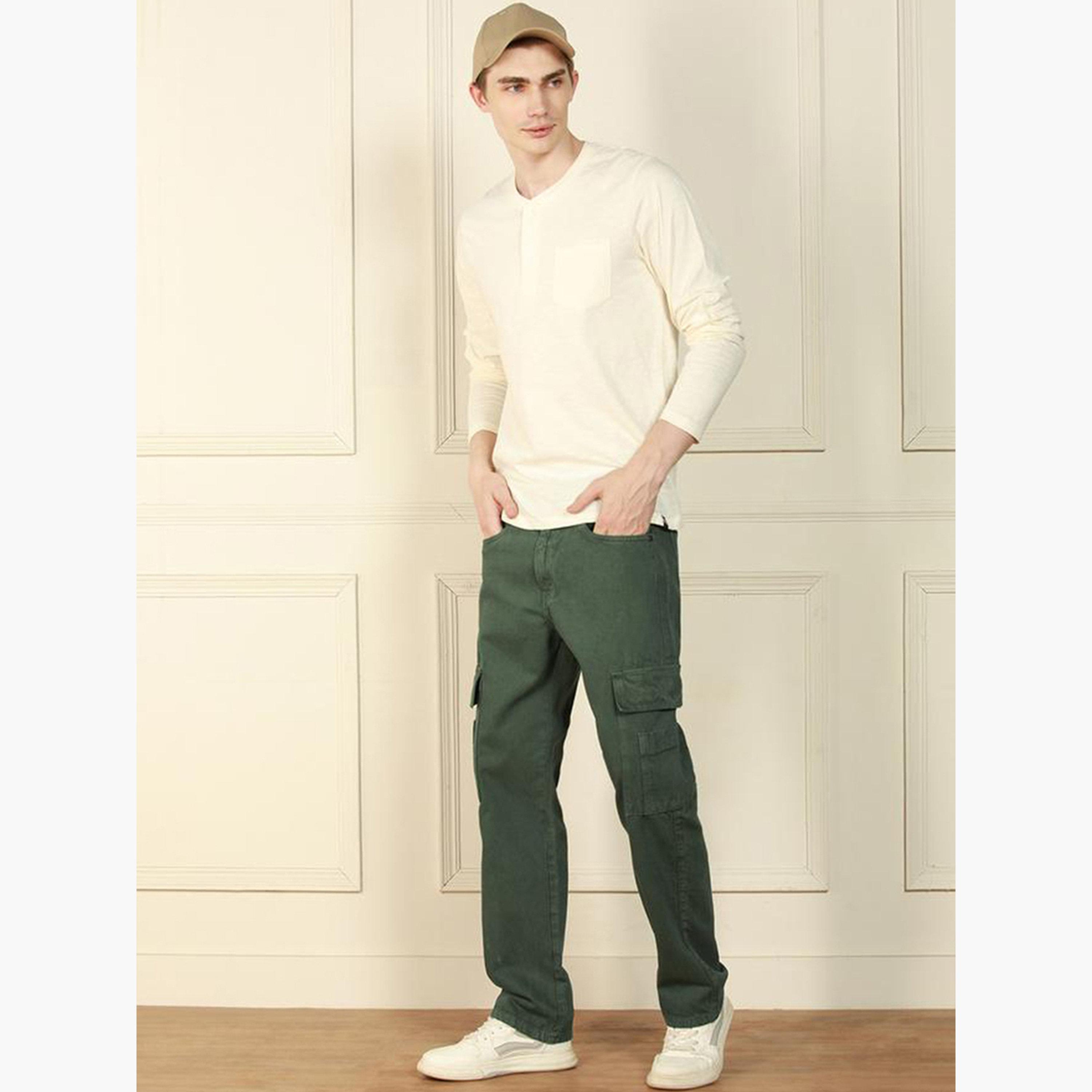 Dennis Lingo Men Relaxed Fit Washed Cotton Cargo Jeans-men-clothing-bottoms-jeans-image-2