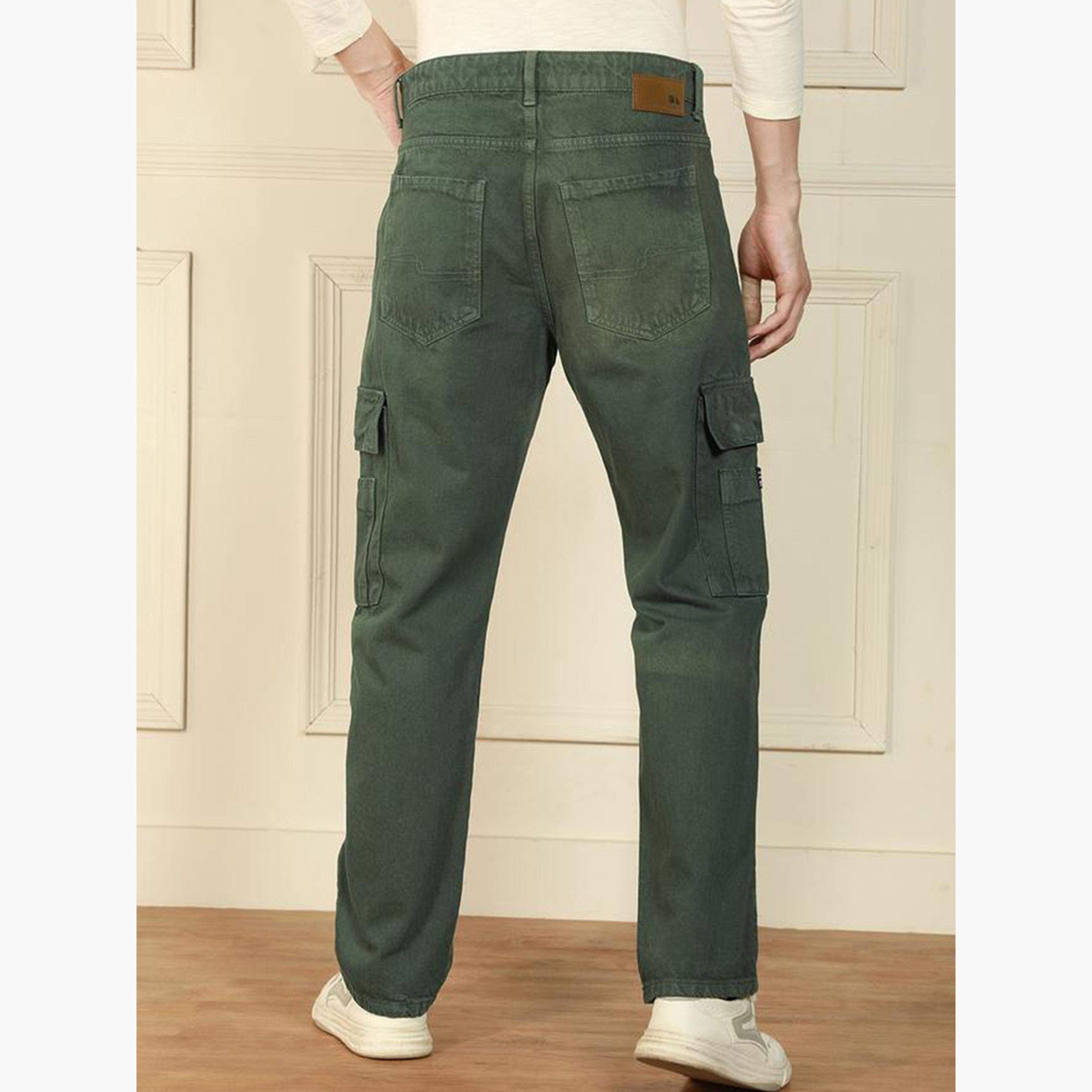Dennis Lingo Men Relaxed Fit Washed Cotton Cargo Jeans-men-clothing-bottoms-jeans-image-4